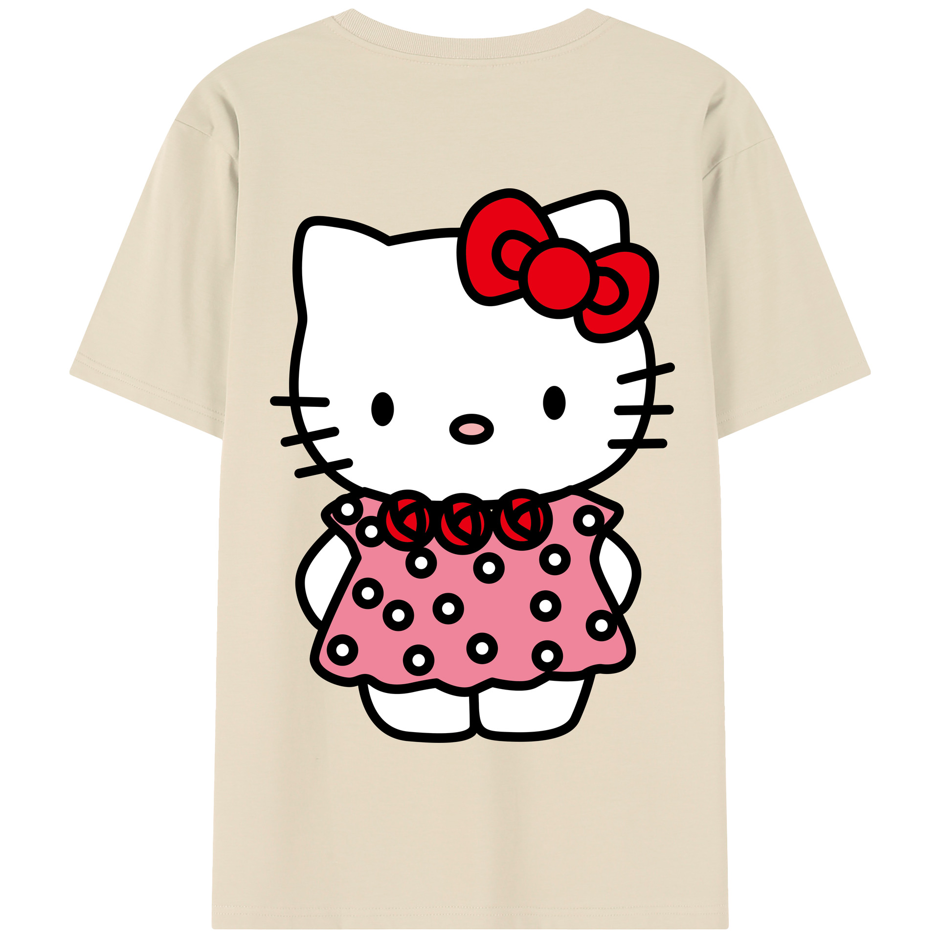 （画像用） Hello Kitty ハローキティ 綿100％半袖Tシャツ（背面プリント）
