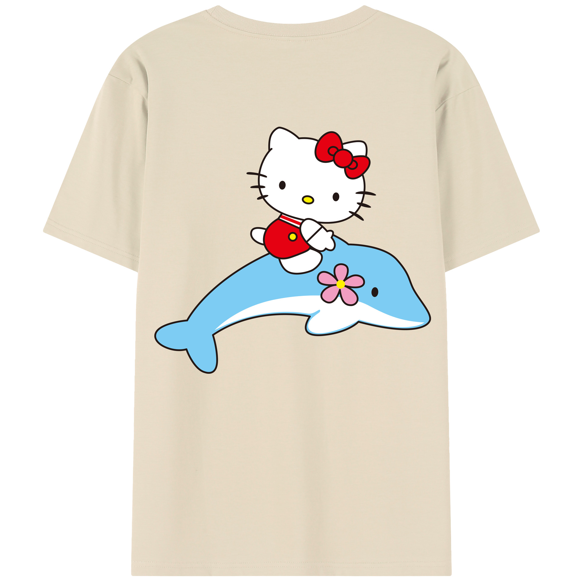 （画像用） Hello Kitty ハローキティ 綿100％半袖Tシャツ（背面プリント）