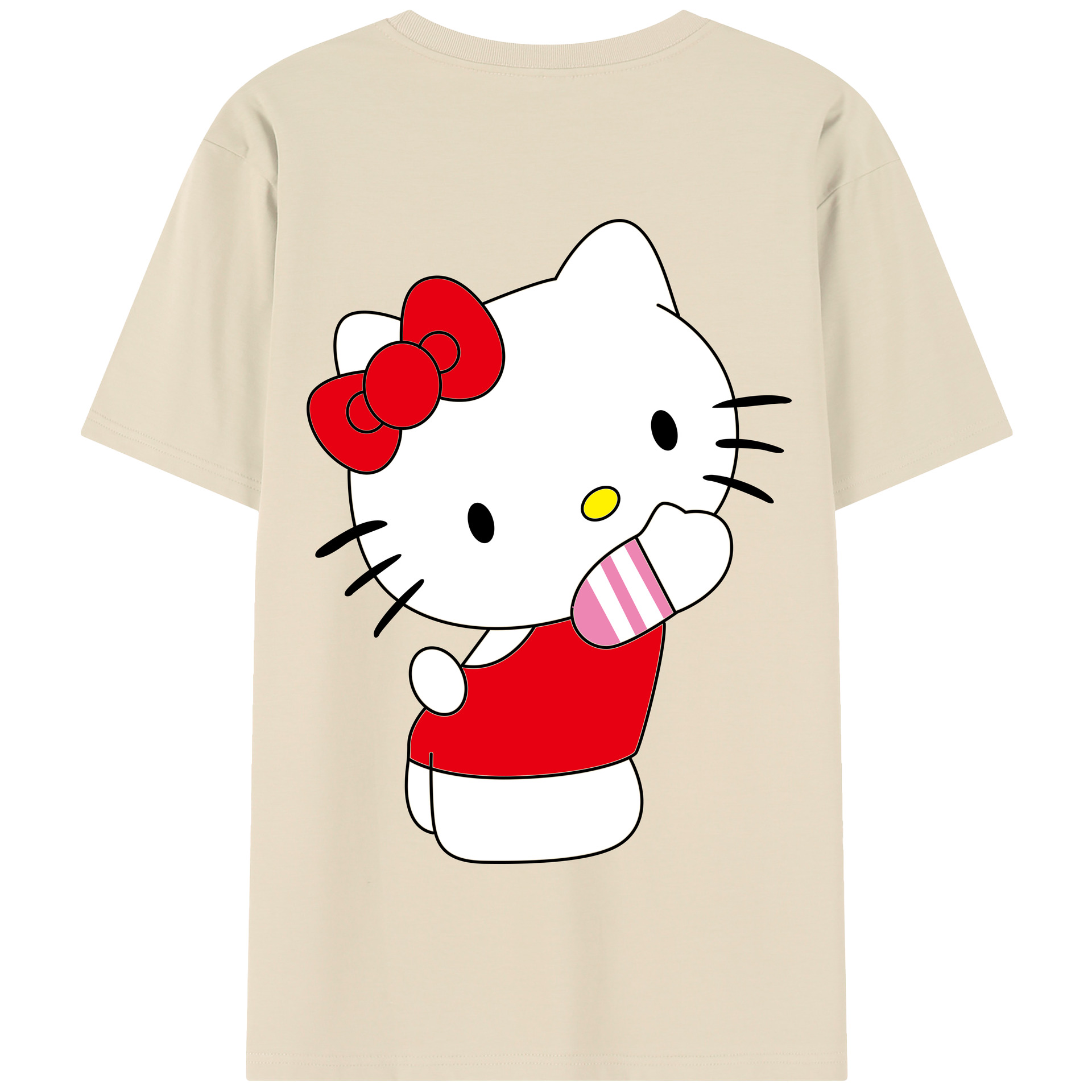 （画像用） Hello Kitty ハローキティ 綿100％半袖Tシャツ（背面プリント）