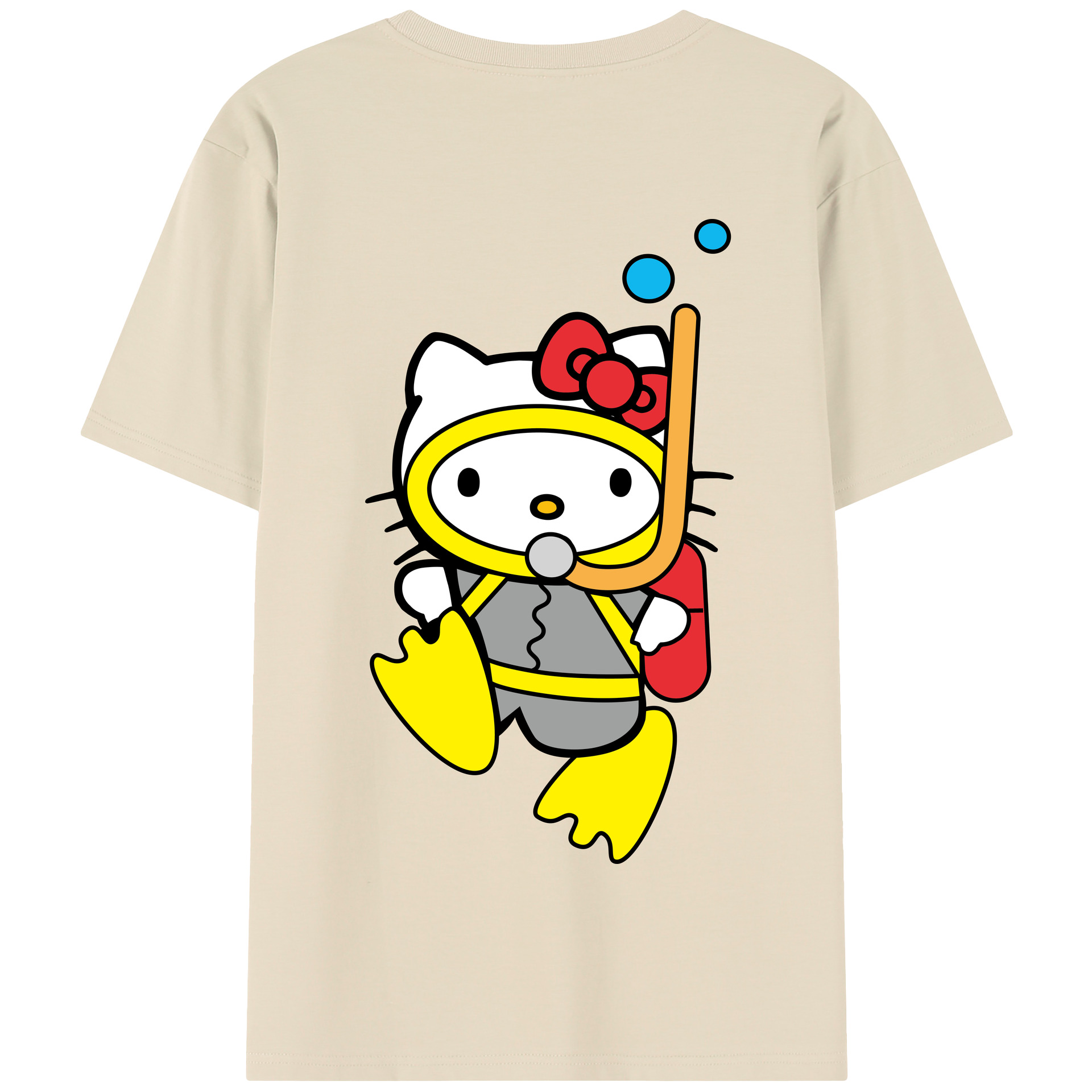 （画像用） Hello Kitty ハローキティ 綿100％半袖Tシャツ（背面プリント）