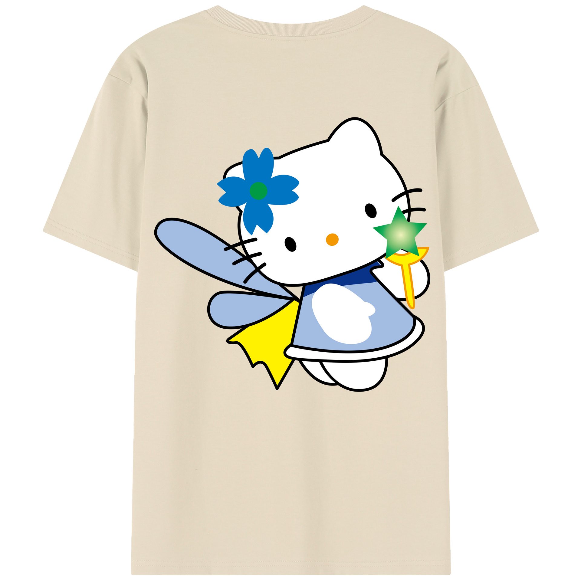 （画像用） Hello Kitty ハローキティ 綿100％半袖Tシャツ（背面プリント）