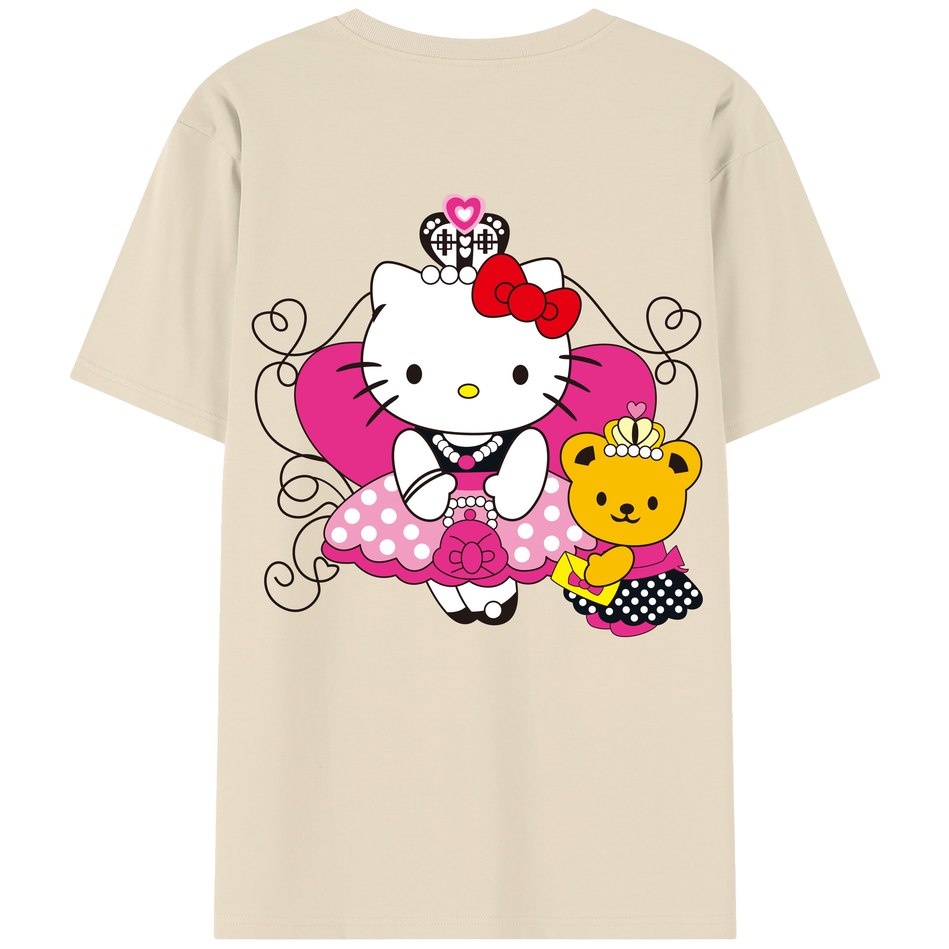 （画像用） Hello Kitty ハローキティ 綿100％半袖Tシャツ（背面プリント）