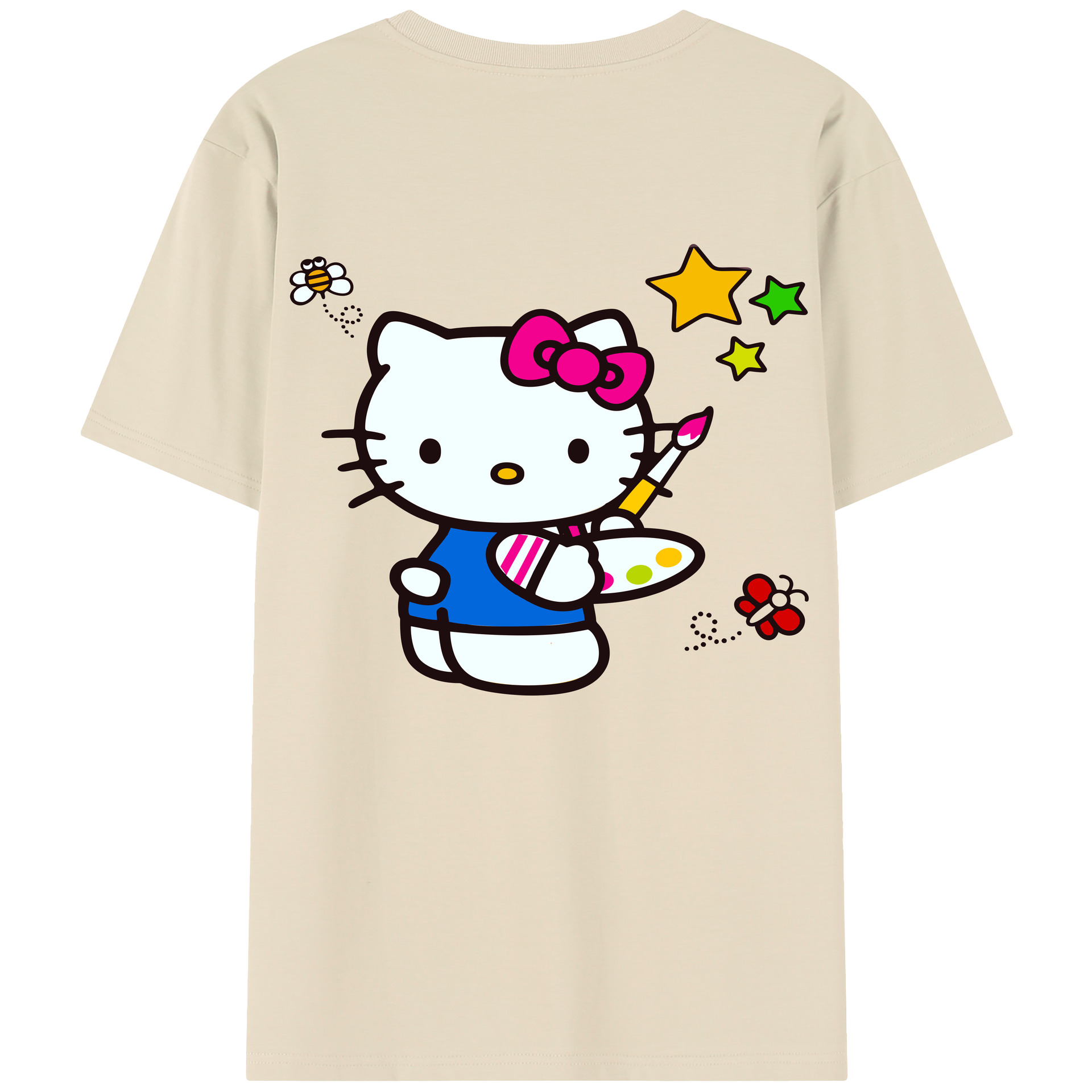 （画像用） Hello Kitty ハローキティ 綿100％半袖Tシャツ（背面プリント）