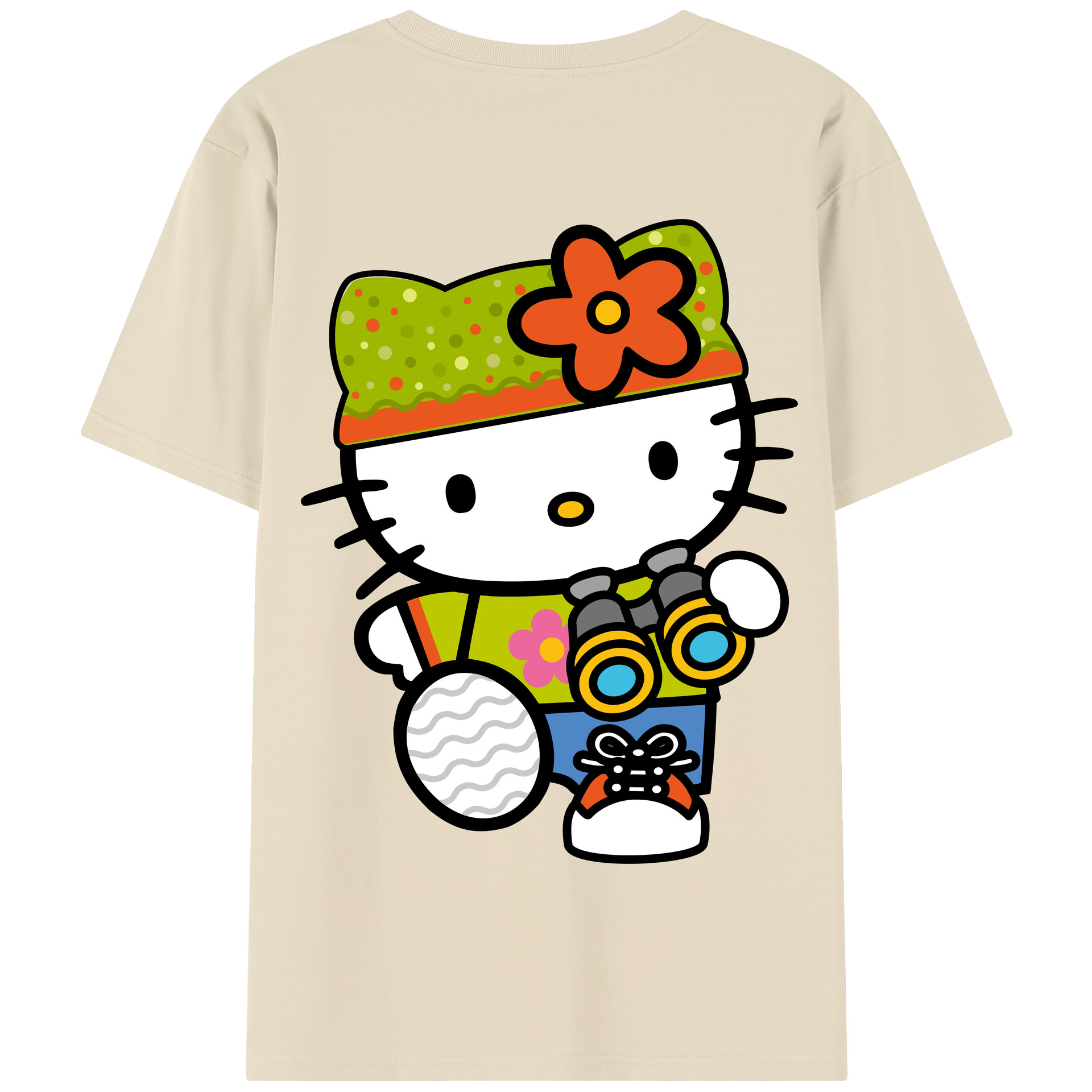 （画像用） Hello Kitty ハローキティ 綿100％半袖Tシャツ（背面プリント）
