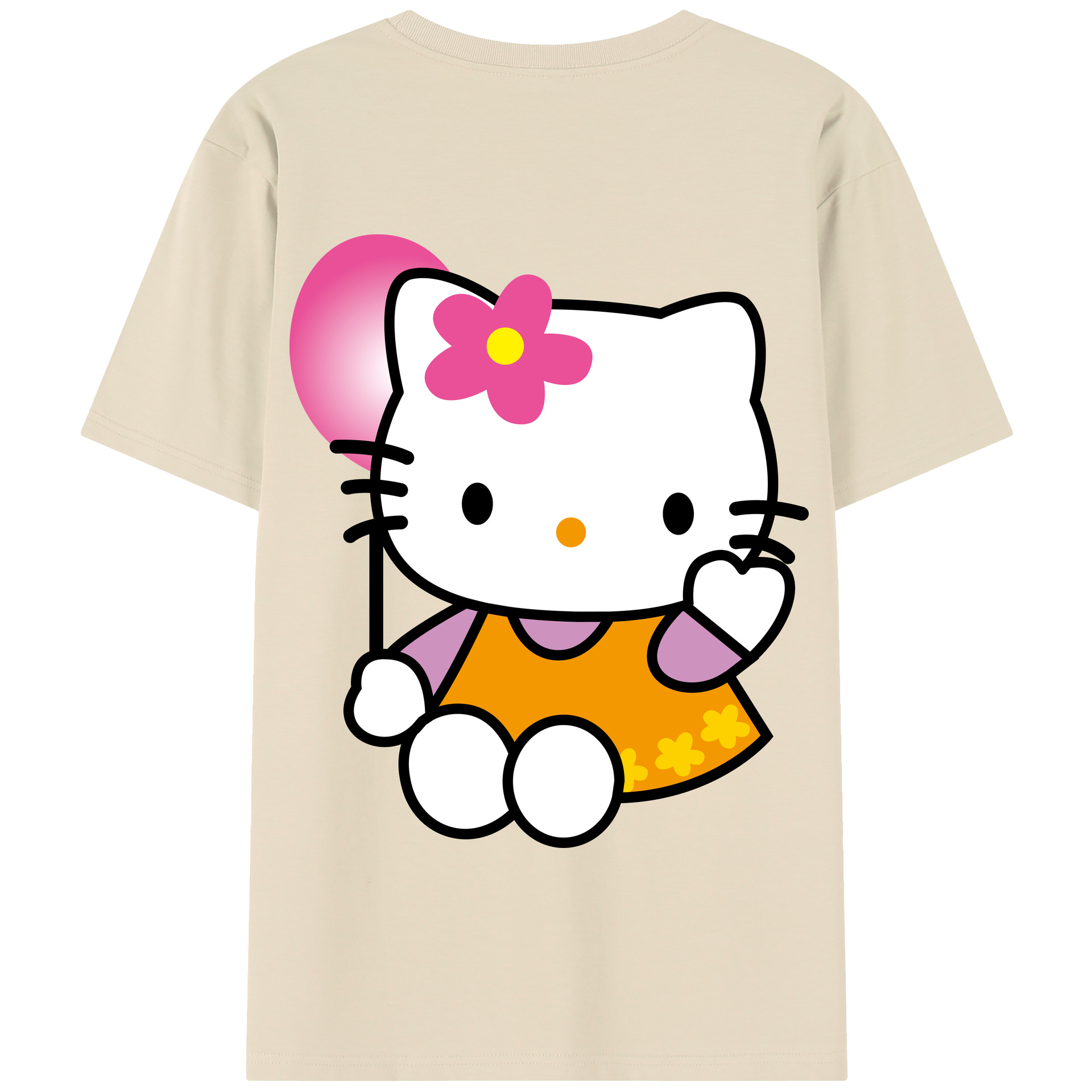 （画像用） Hello Kitty ハローキティ 綿100％半袖Tシャツ（背面プリント）