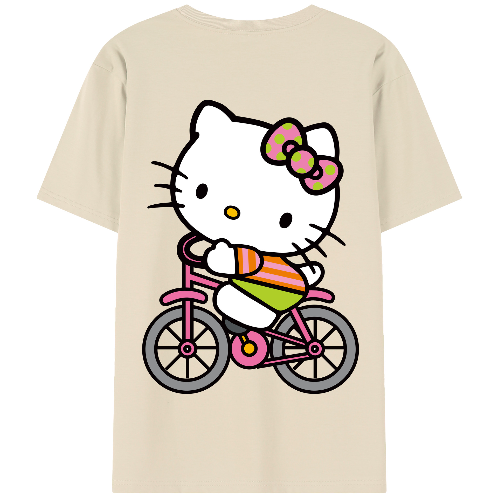 （画像用） Hello Kitty ハローキティ 綿100％半袖Tシャツ（背面プリント）