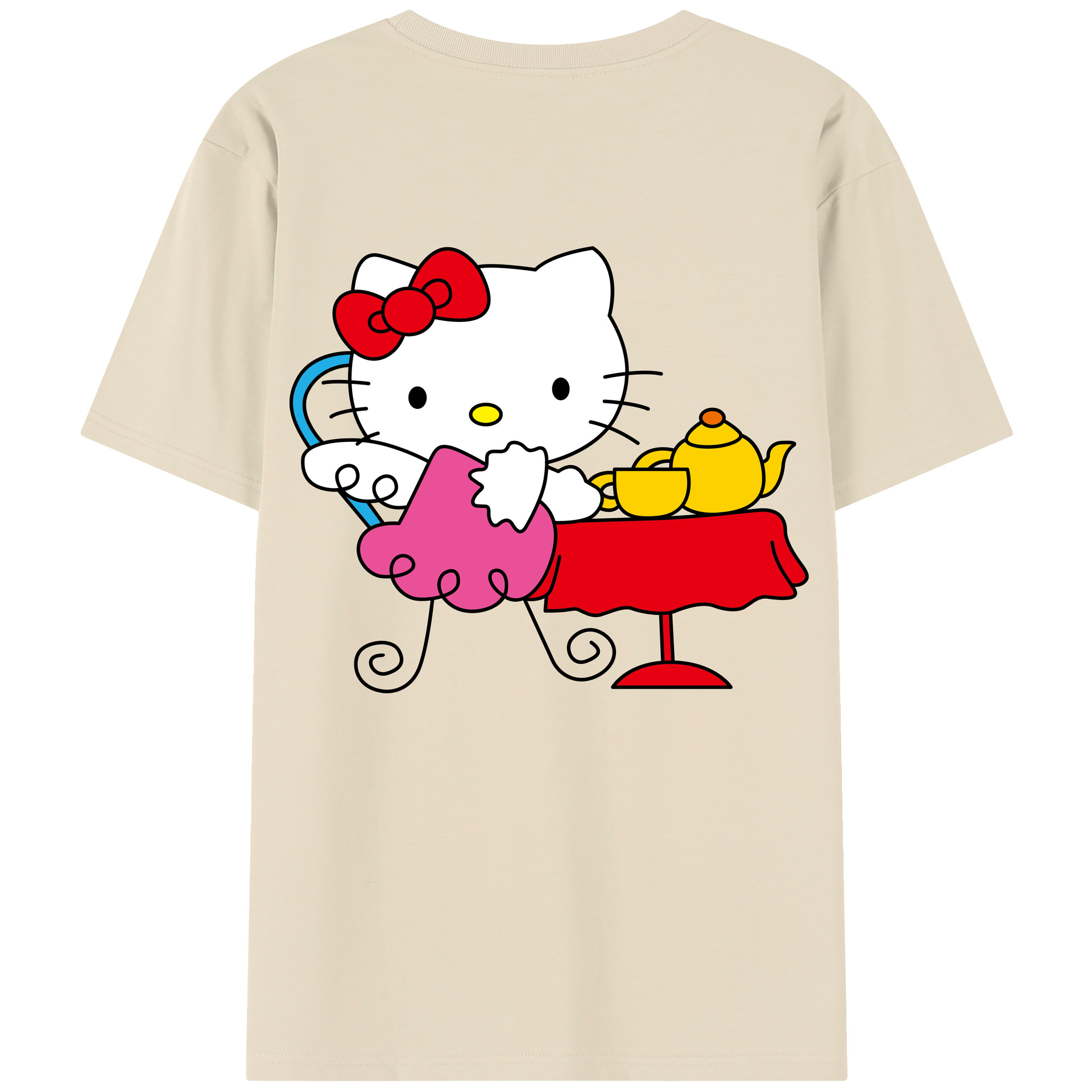 （画像用） Hello Kitty ハローキティ 綿100％半袖Tシャツ（背面プリント）