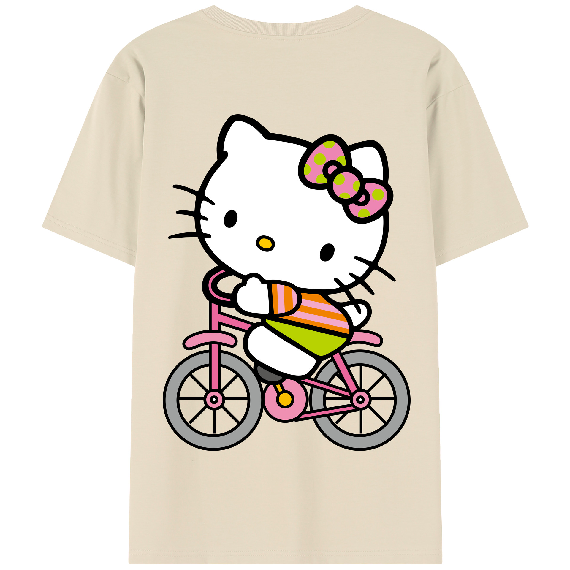 （画像用） Hello Kitty ハローキティ 綿100％半袖Tシャツ（背面プリント）