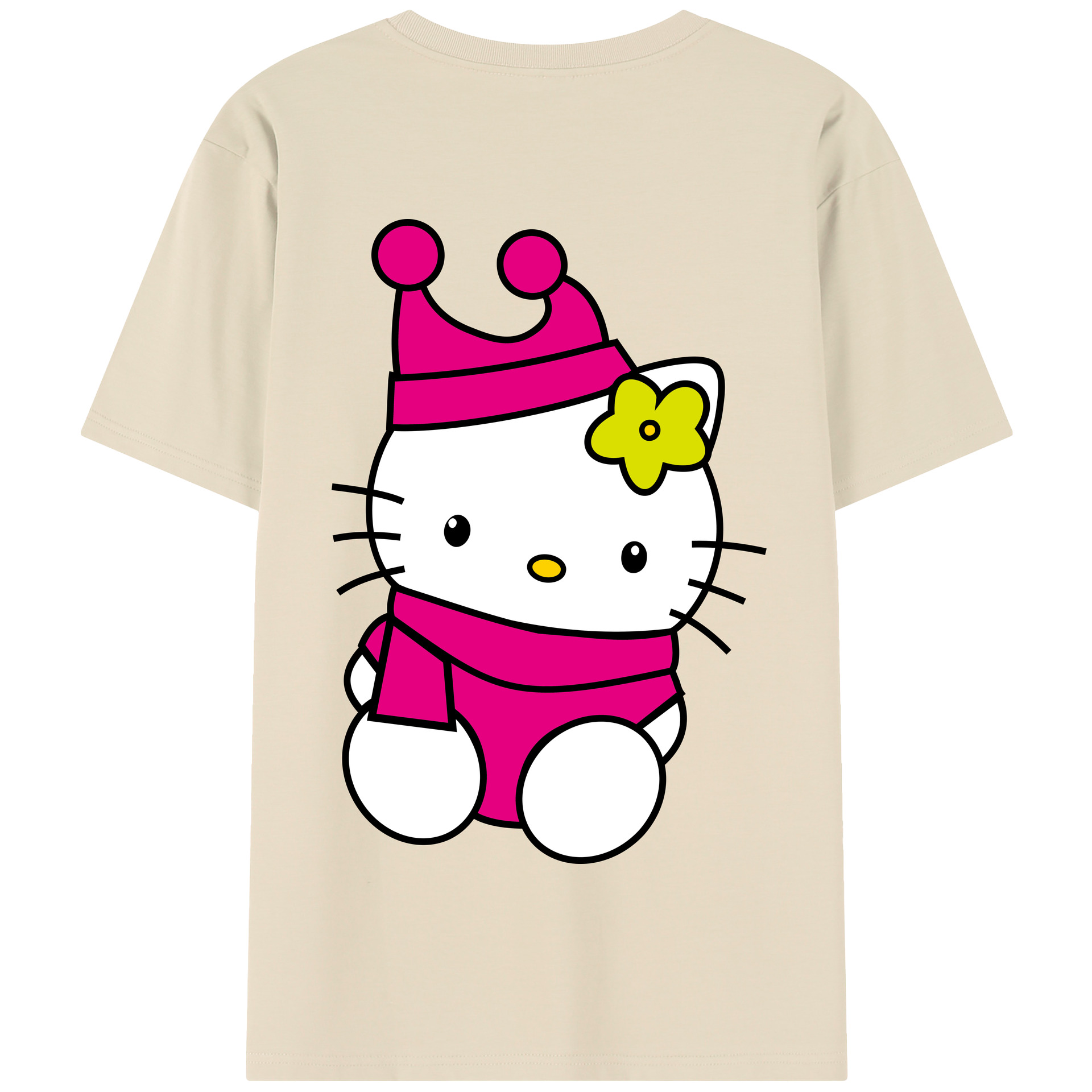 （画像用） Hello Kitty ハローキティ 綿100％半袖Tシャツ（背面プリント）
