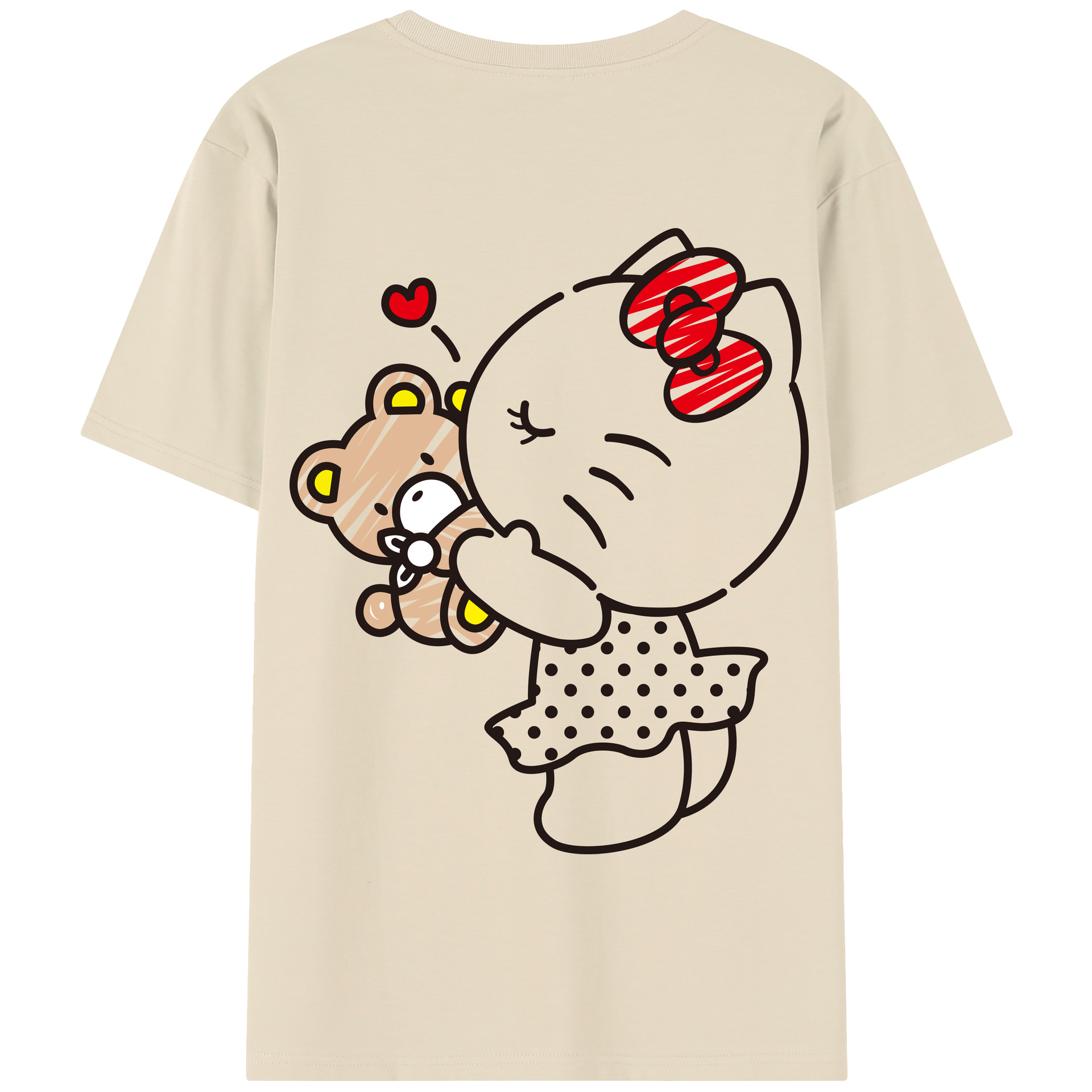 （画像用） Hello Kitty ハローキティ 綿100％半袖Tシャツ（背面プリント）