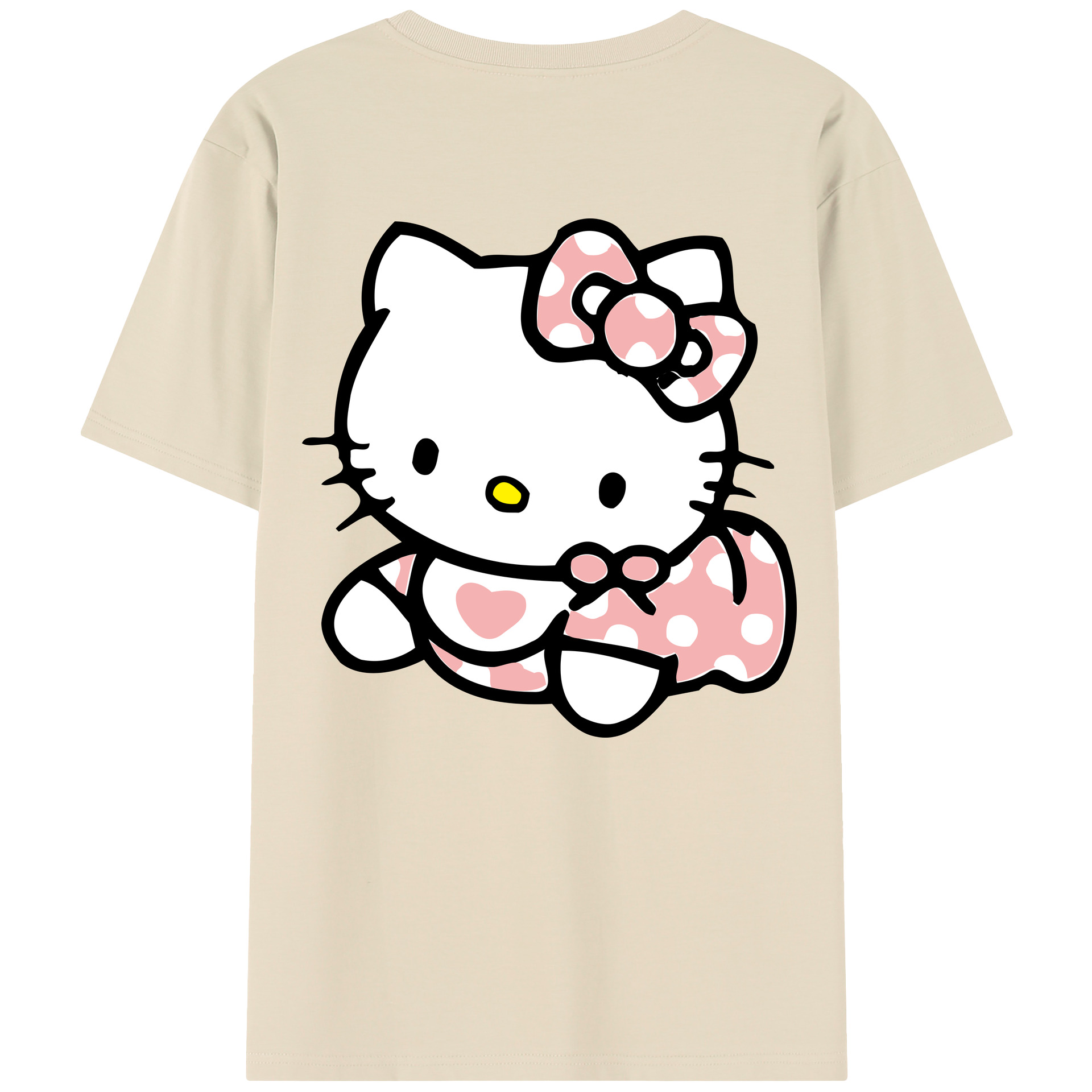 （画像用） Hello Kitty ハローキティ 綿100％半袖Tシャツ（背面プリント）