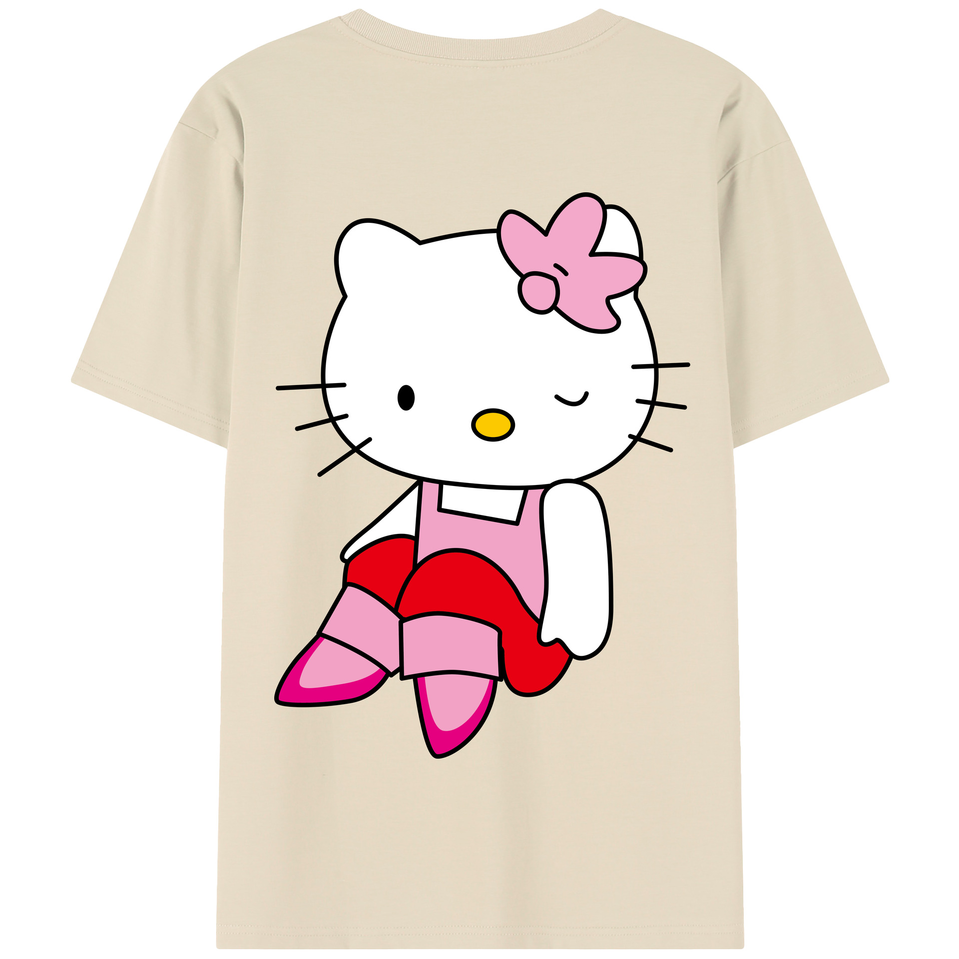 （画像用） Hello Kitty ハローキティ 綿100％半袖Tシャツ（背面プリント）