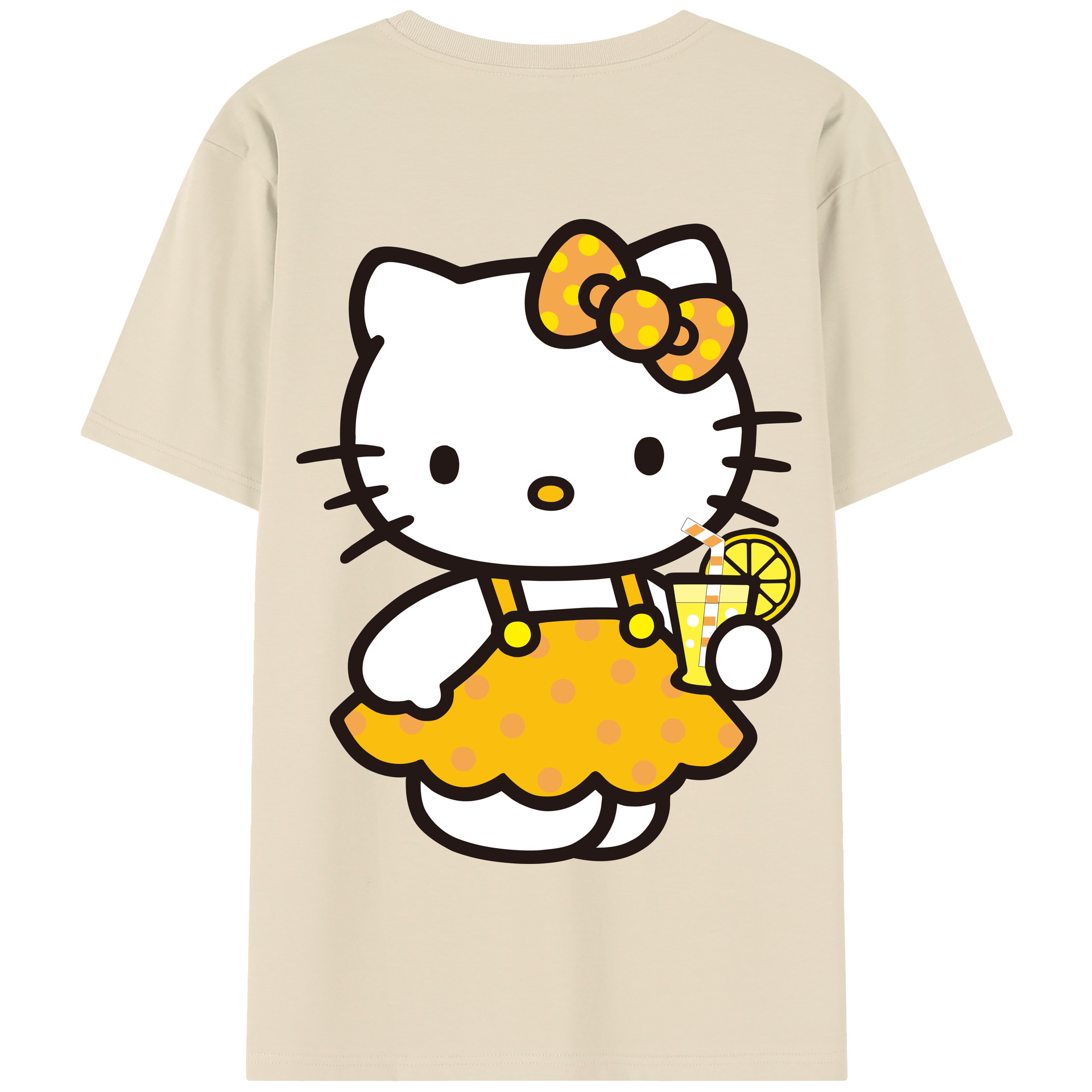 （画像用） Hello Kitty ハローキティ 綿100％半袖Tシャツ（背面プリント）
