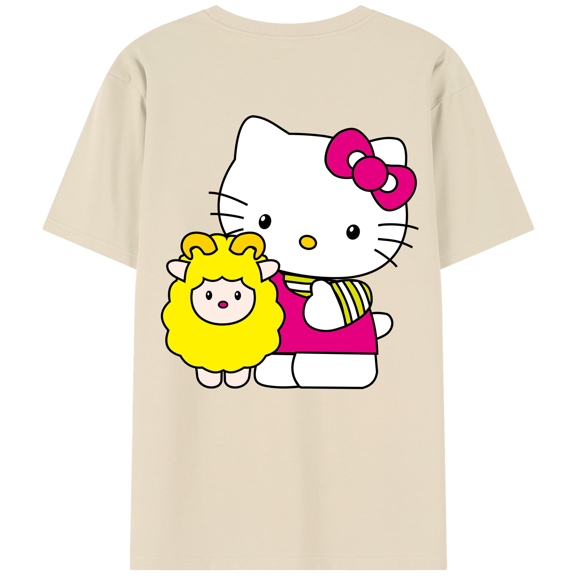 （画像用） Hello Kitty ハローキティ 綿100％半袖Tシャツ（背面プリント）
