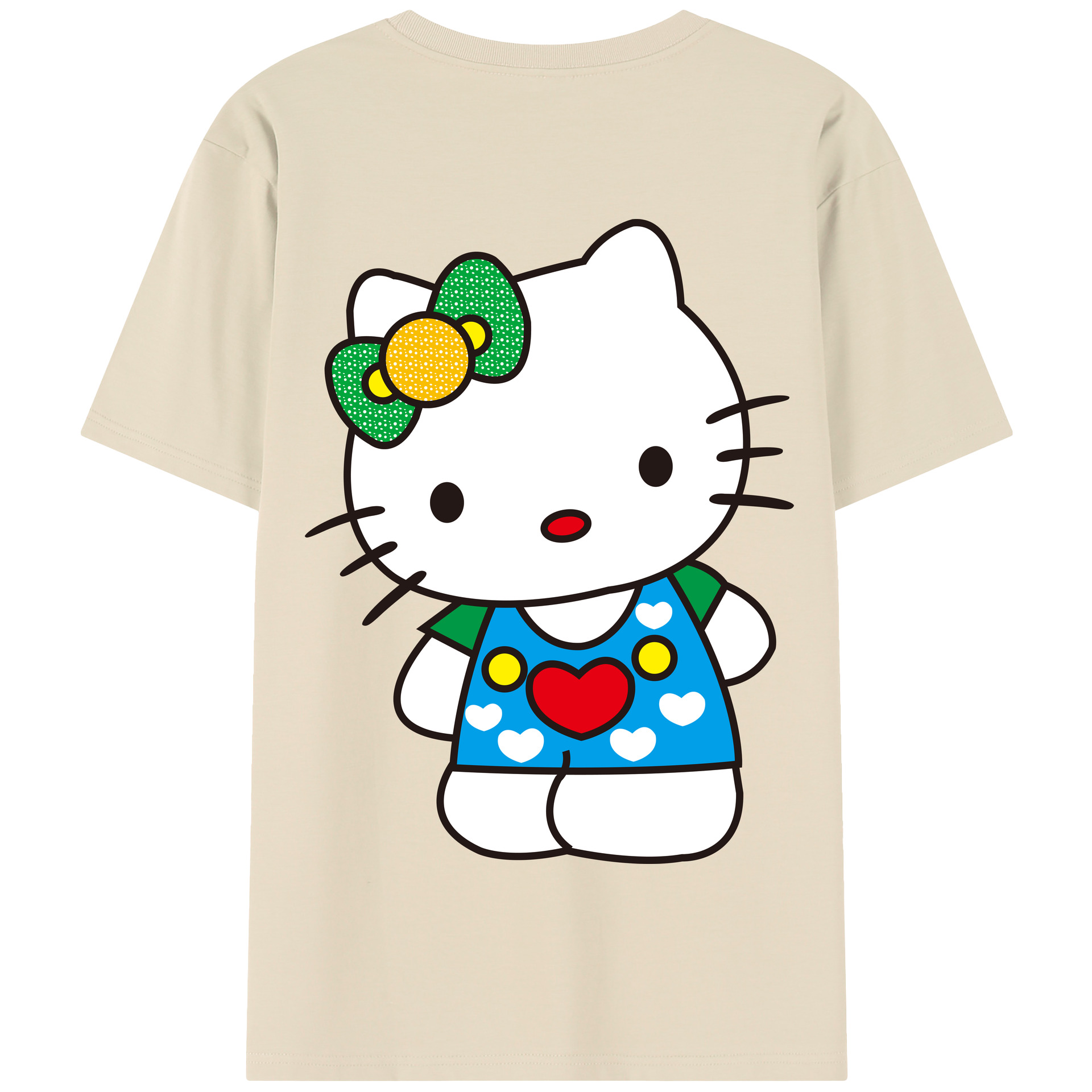 （画像用） Hello Kitty ハローキティ 綿100％半袖Tシャツ（背面プリント）