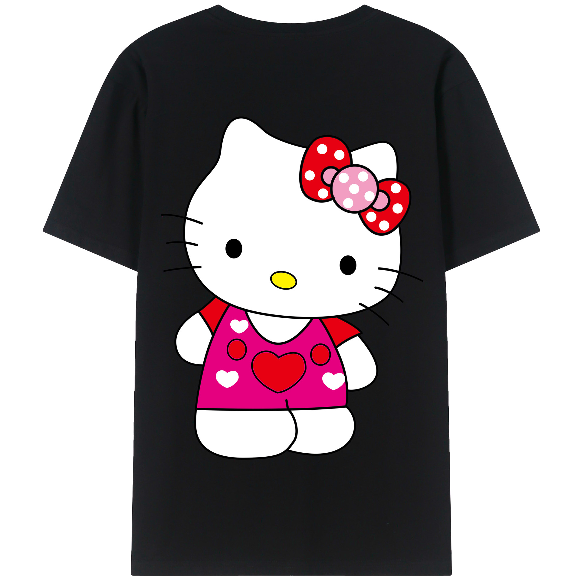 （画像用） Hello Kitty ハローキティ 綿100％半袖Tシャツ（背面プリント）