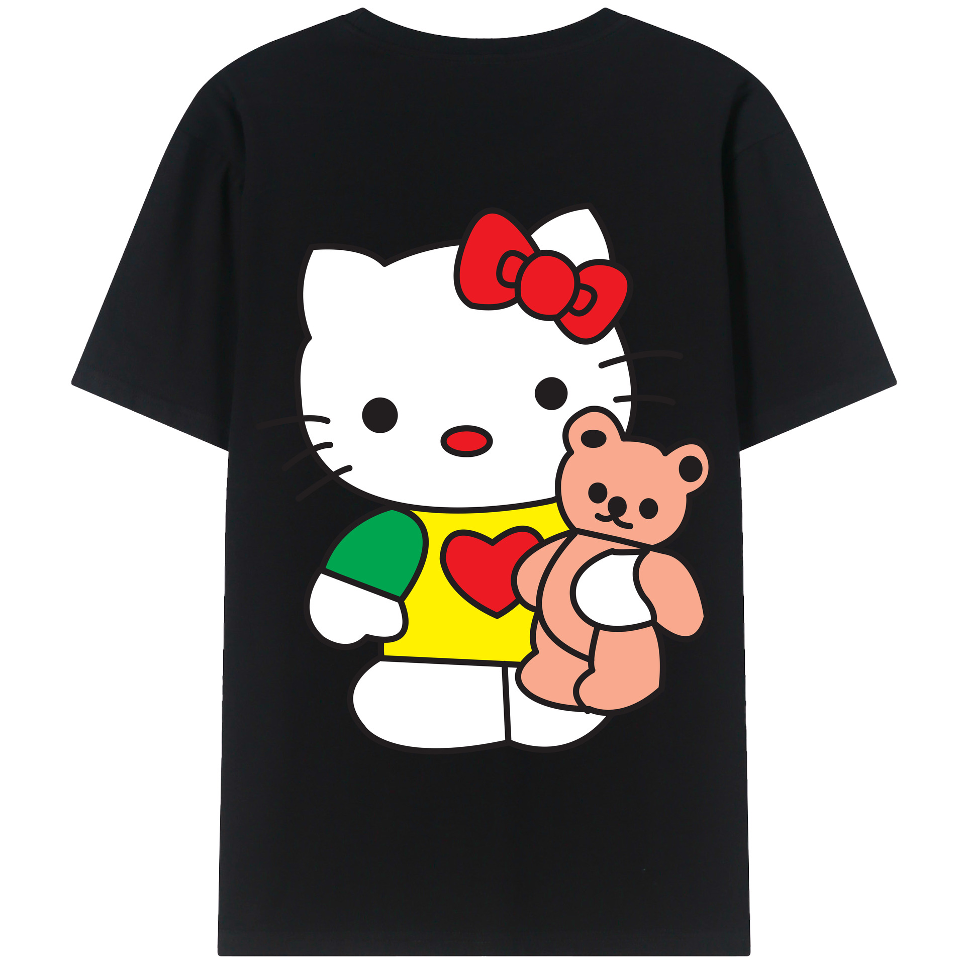 （画像用） Hello Kitty ハローキティ 綿100％半袖Tシャツ（背面プリント）