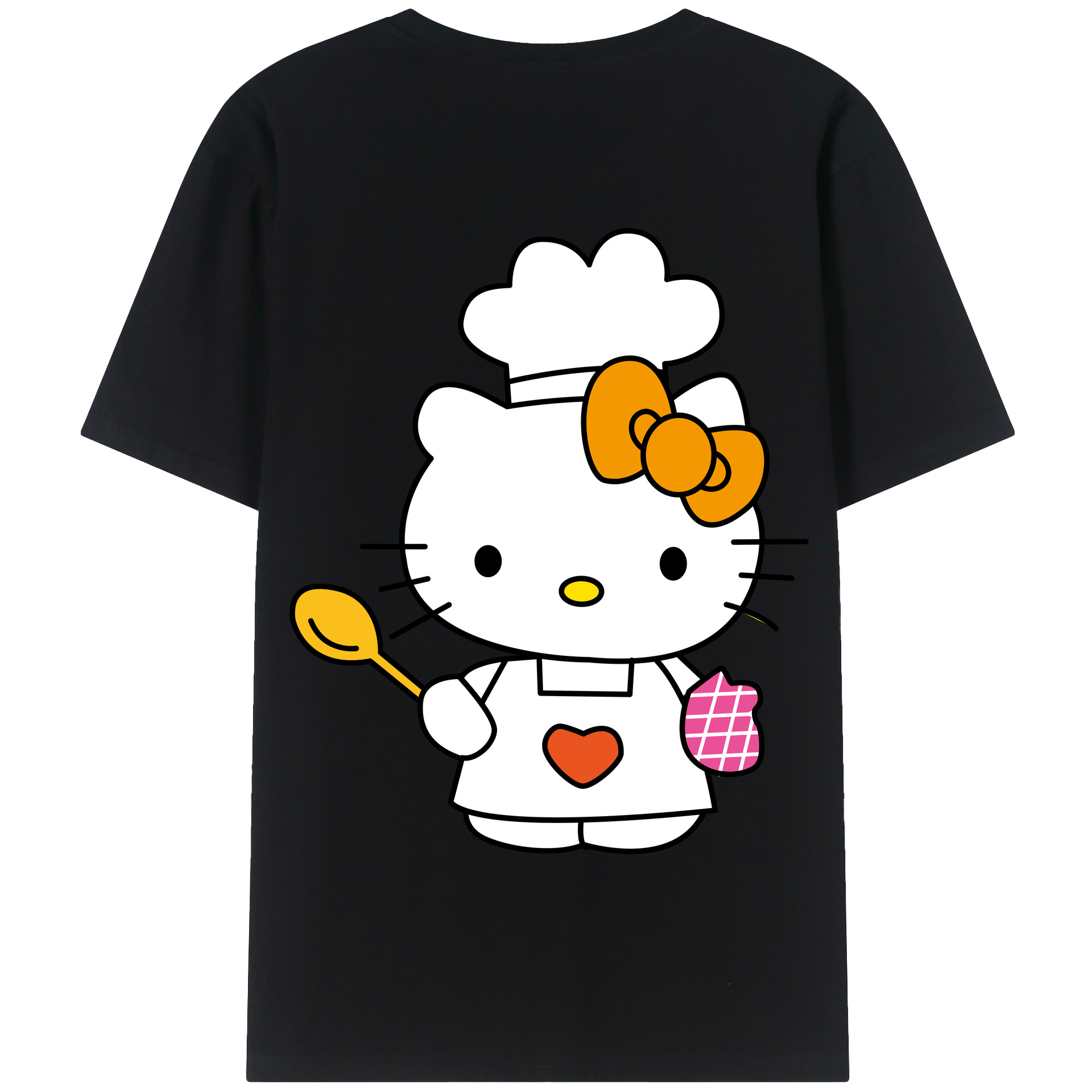 （画像用） Hello Kitty ハローキティ 綿100％半袖Tシャツ（背面プリント）