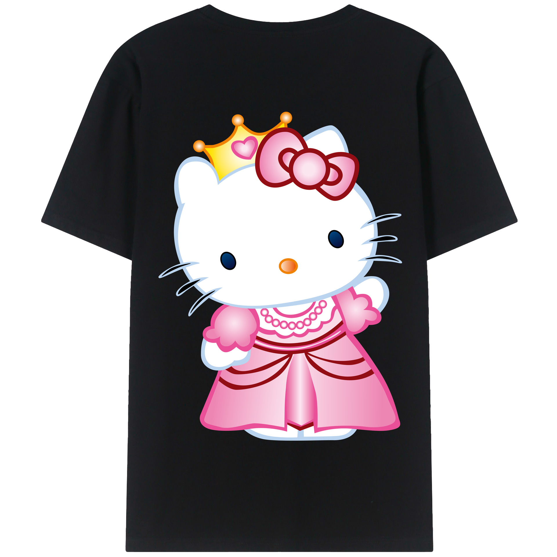 （画像用） Hello Kitty ハローキティ 綿100％半袖Tシャツ（背面プリント）