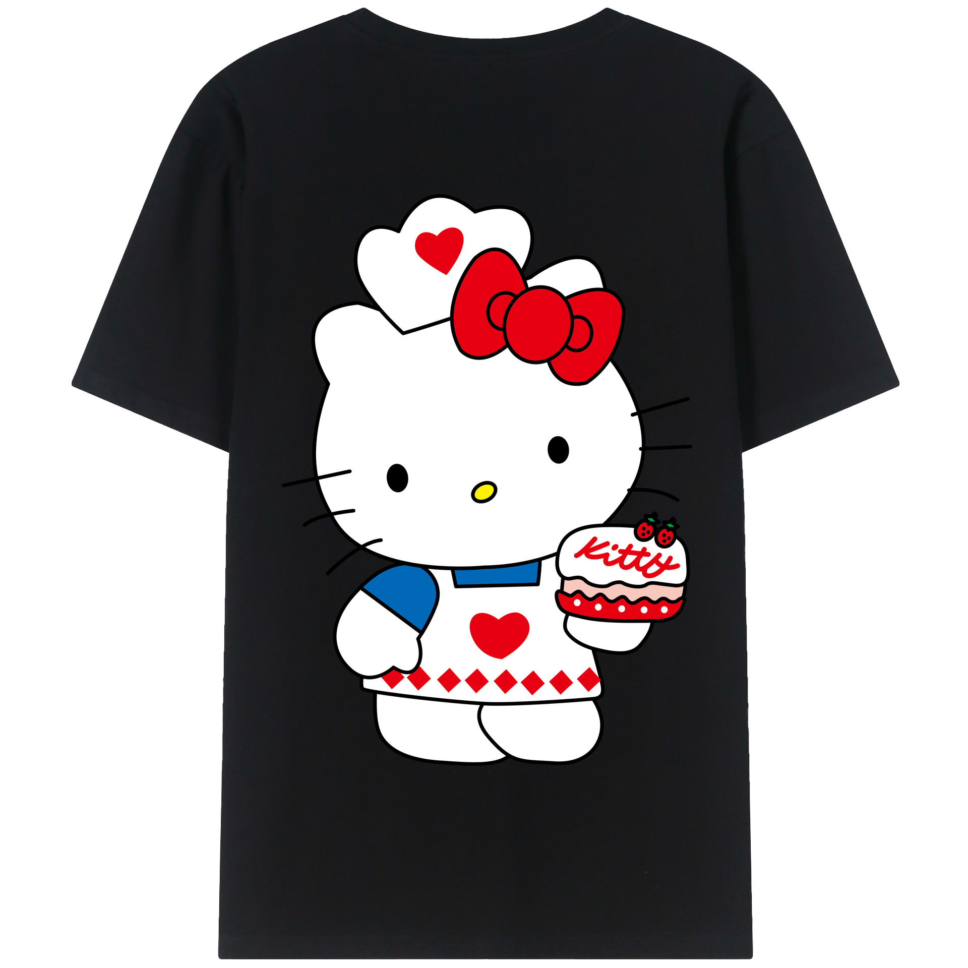 （画像用） Hello Kitty ハローキティ 綿100％半袖Tシャツ（背面プリント）