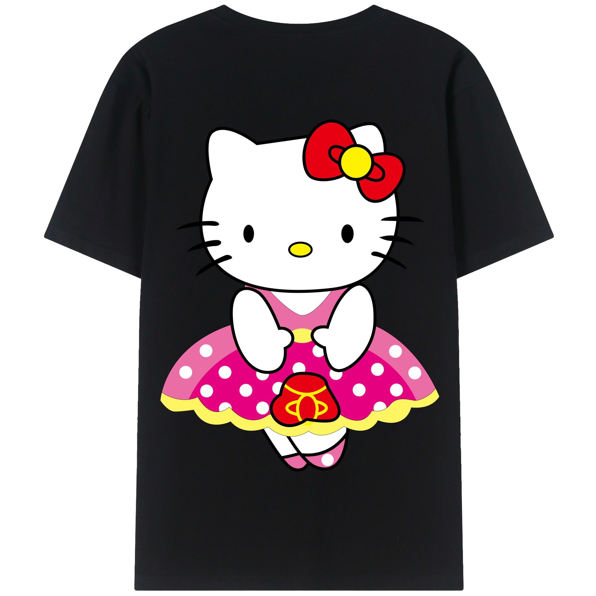 （画像用） Hello Kitty ハローキティ 綿100％半袖Tシャツ（背面プリント）