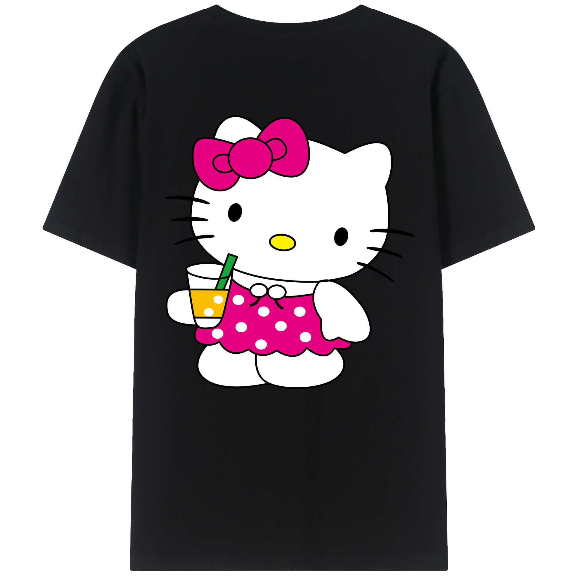 （画像用） Hello Kitty ハローキティ 綿100％半袖Tシャツ（背面プリント）