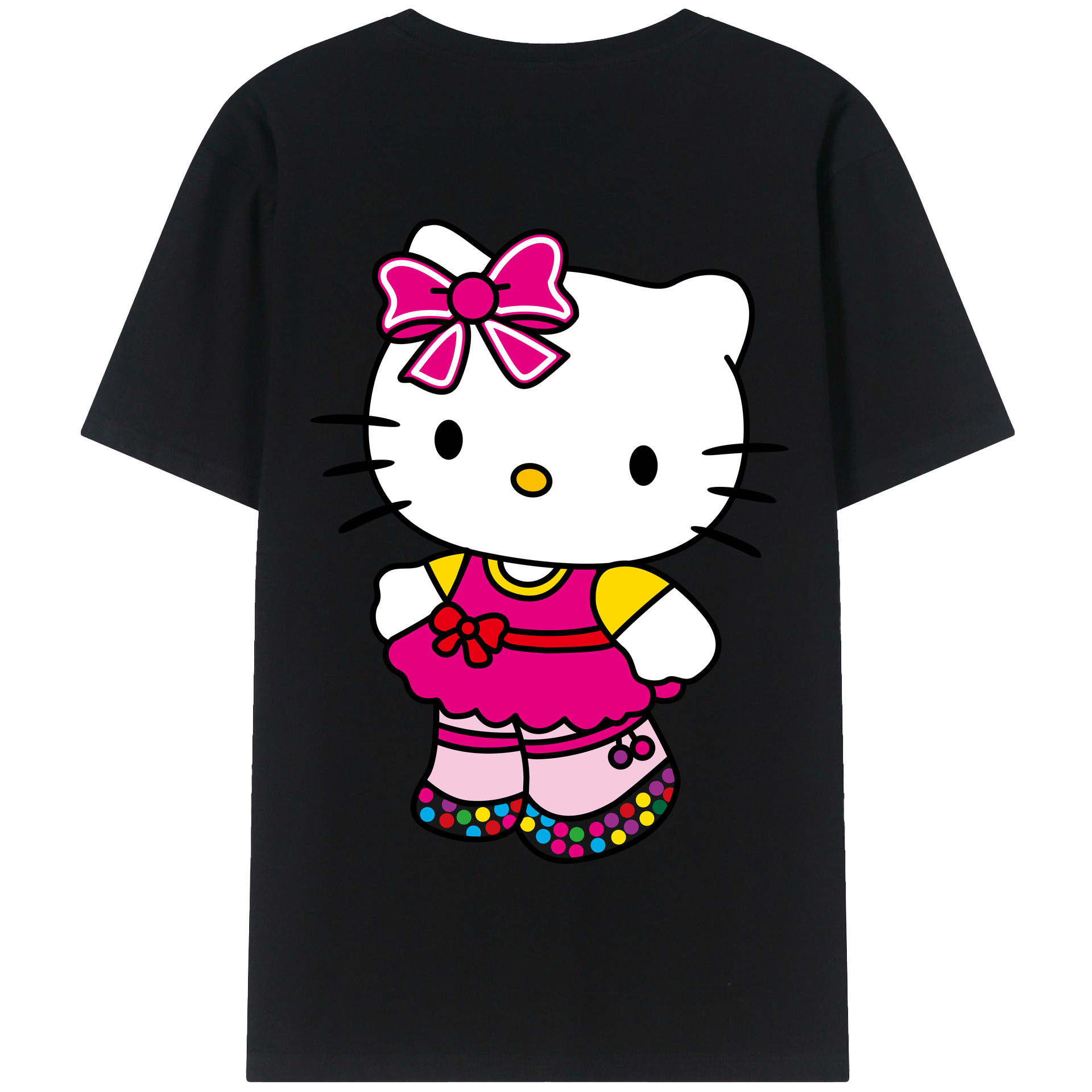 （画像用） Hello Kitty ハローキティ 綿100％半袖Tシャツ（背面プリント）