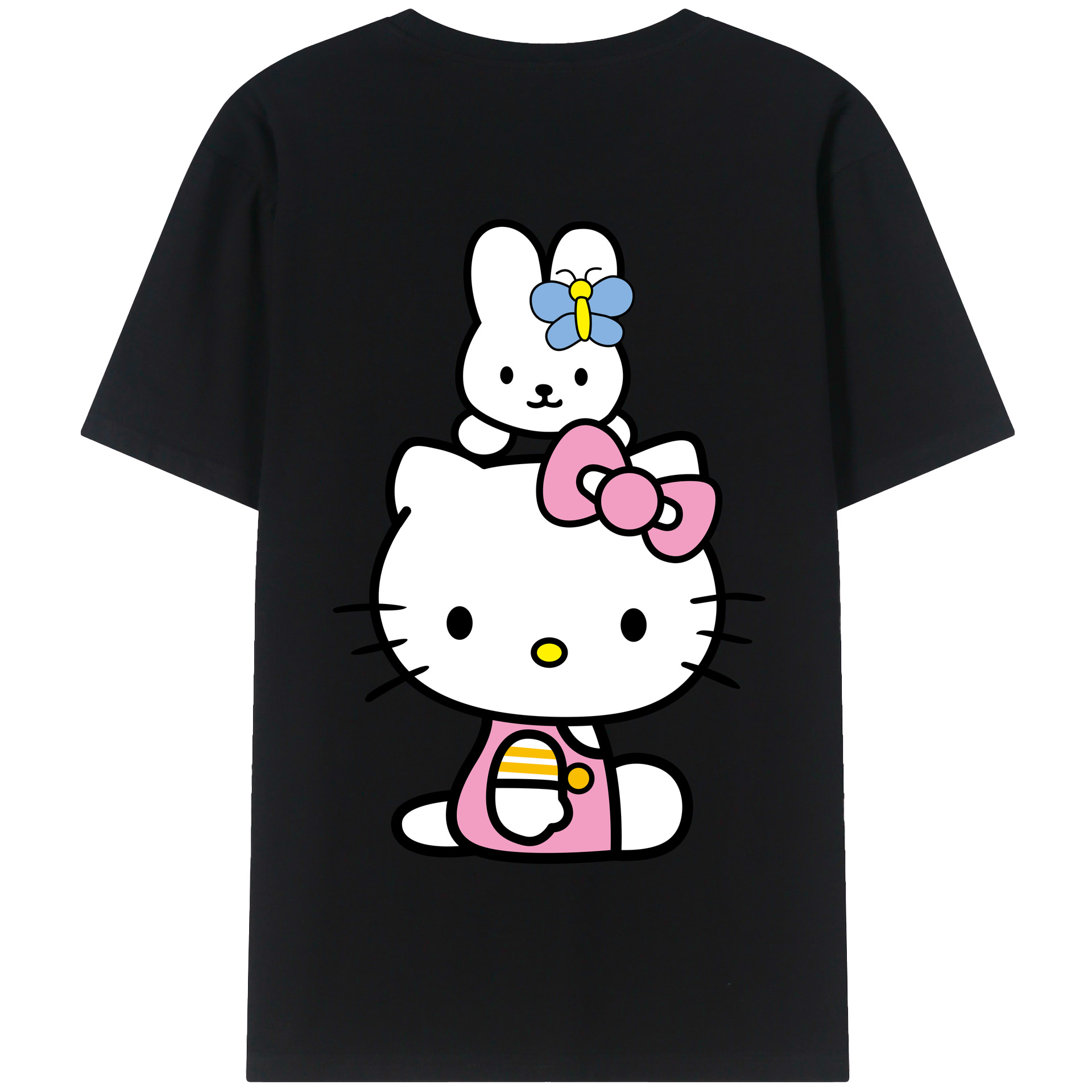 （画像用） Hello Kitty ハローキティ 綿100％半袖Tシャツ（背面プリント）