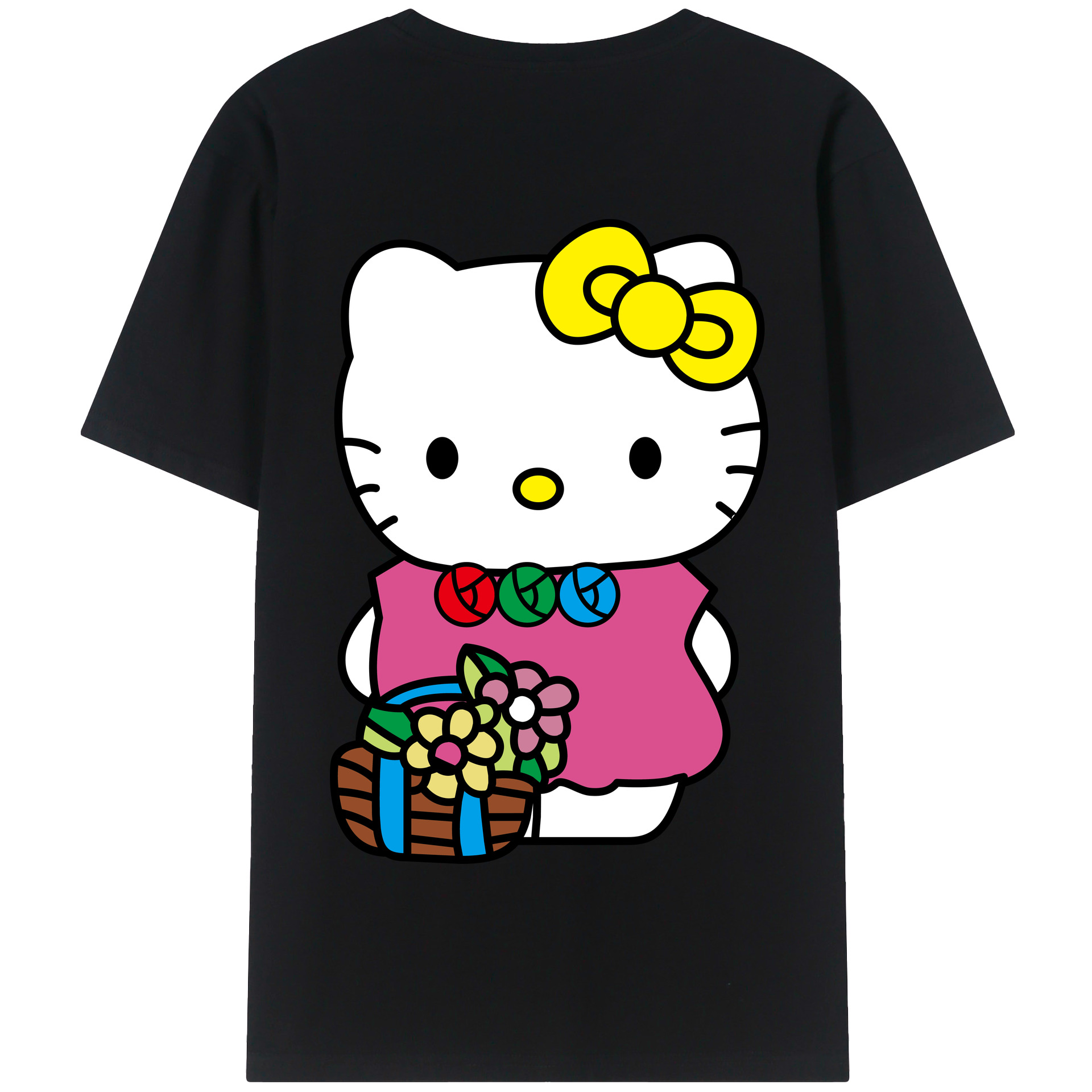 （画像用） Hello Kitty ハローキティ 綿100％半袖Tシャツ（背面プリント）
