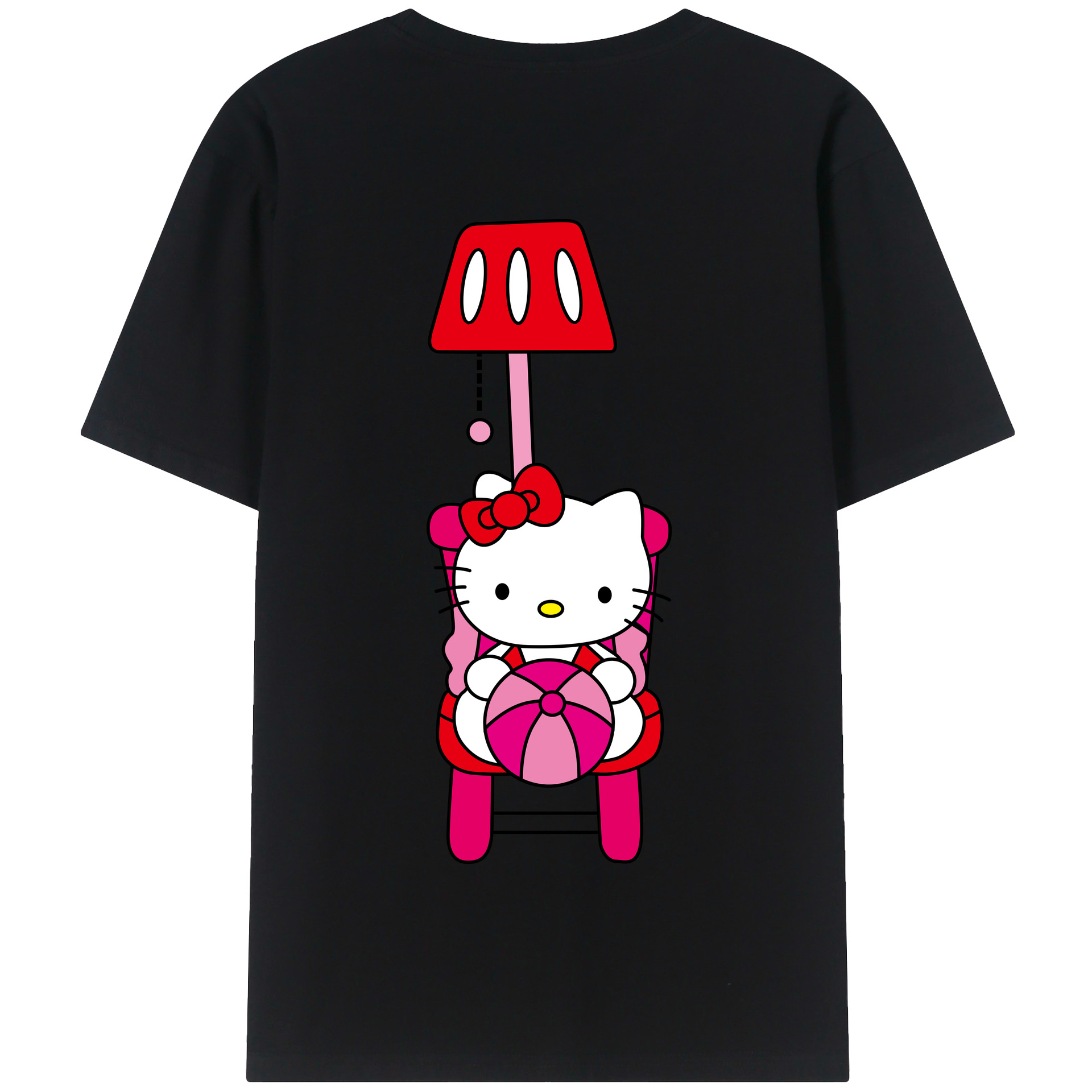 （画像用） Hello Kitty ハローキティ 綿100％半袖Tシャツ（背面プリント）