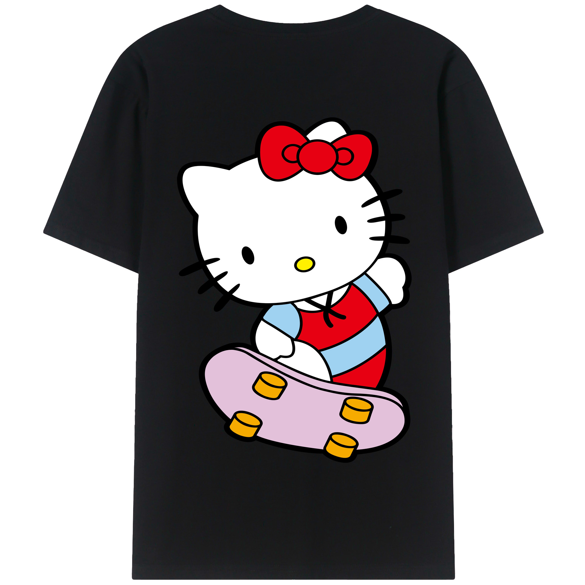 （画像用） Hello Kitty ハローキティ 綿100％半袖Tシャツ（背面プリント）