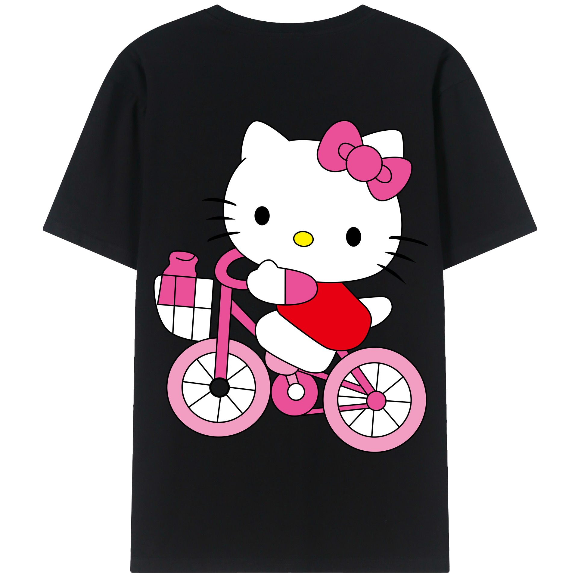 （画像用） Hello Kitty ハローキティ 綿100％半袖Tシャツ（背面プリント）