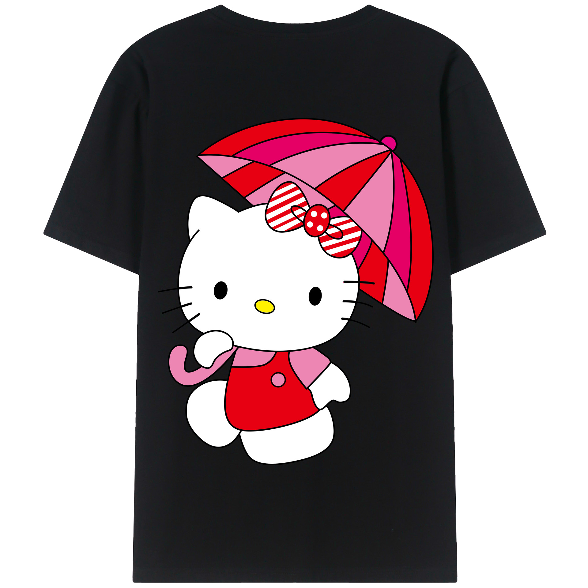 （画像用） Hello Kitty ハローキティ 綿100％半袖Tシャツ（背面プリント）