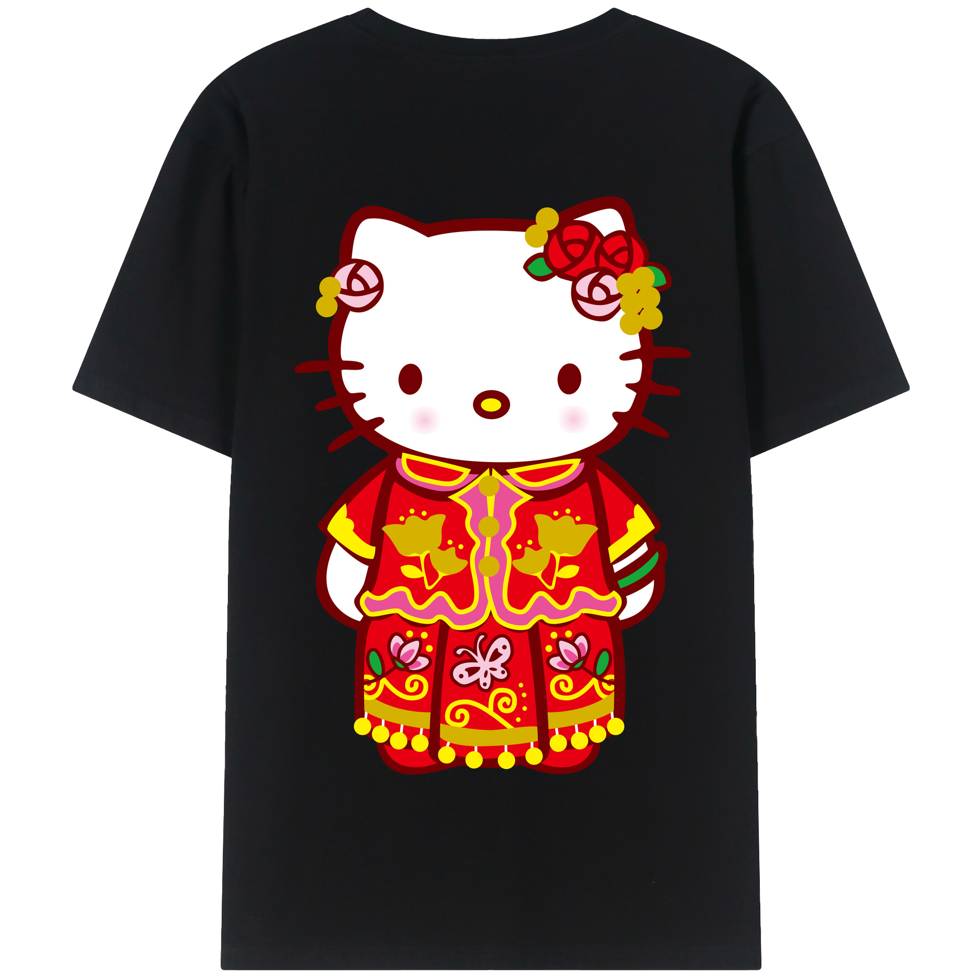 （画像用） Hello Kitty ハローキティ 綿100％半袖Tシャツ（背面プリント）