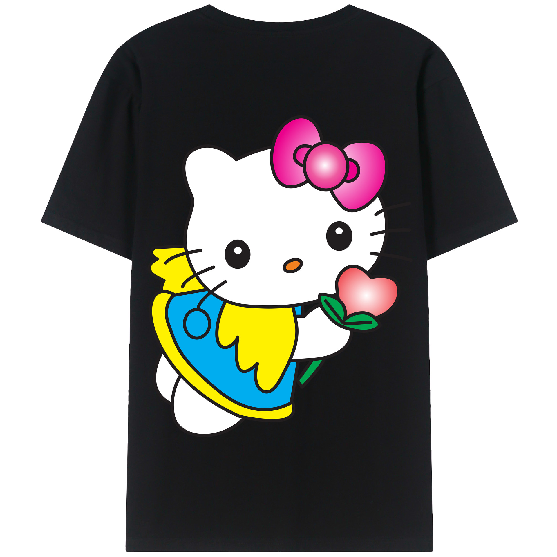 （画像用） Hello Kitty ハローキティ 綿100％半袖Tシャツ（背面プリント）