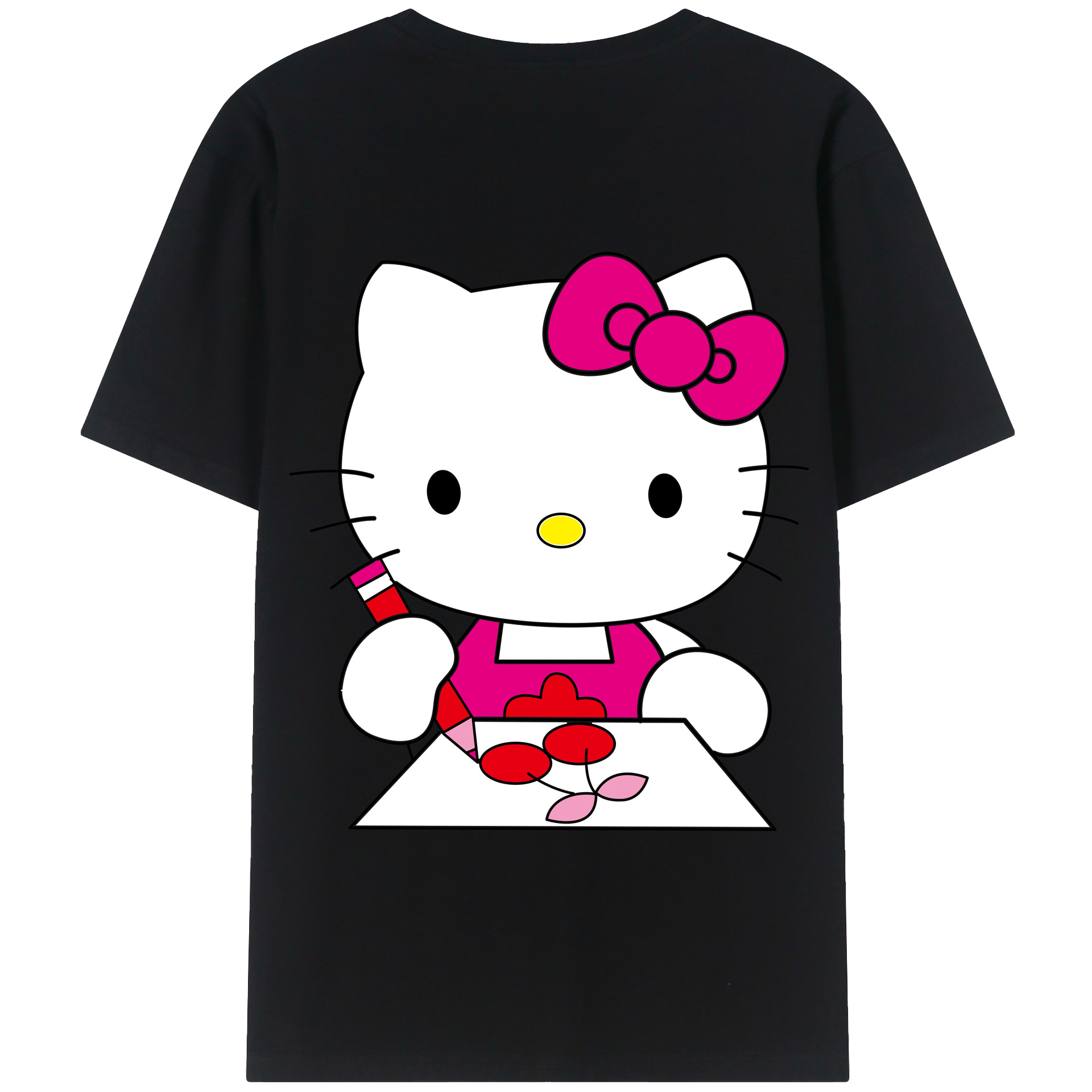 （画像用） Hello Kitty ハローキティ 綿100％半袖Tシャツ（背面プリント）