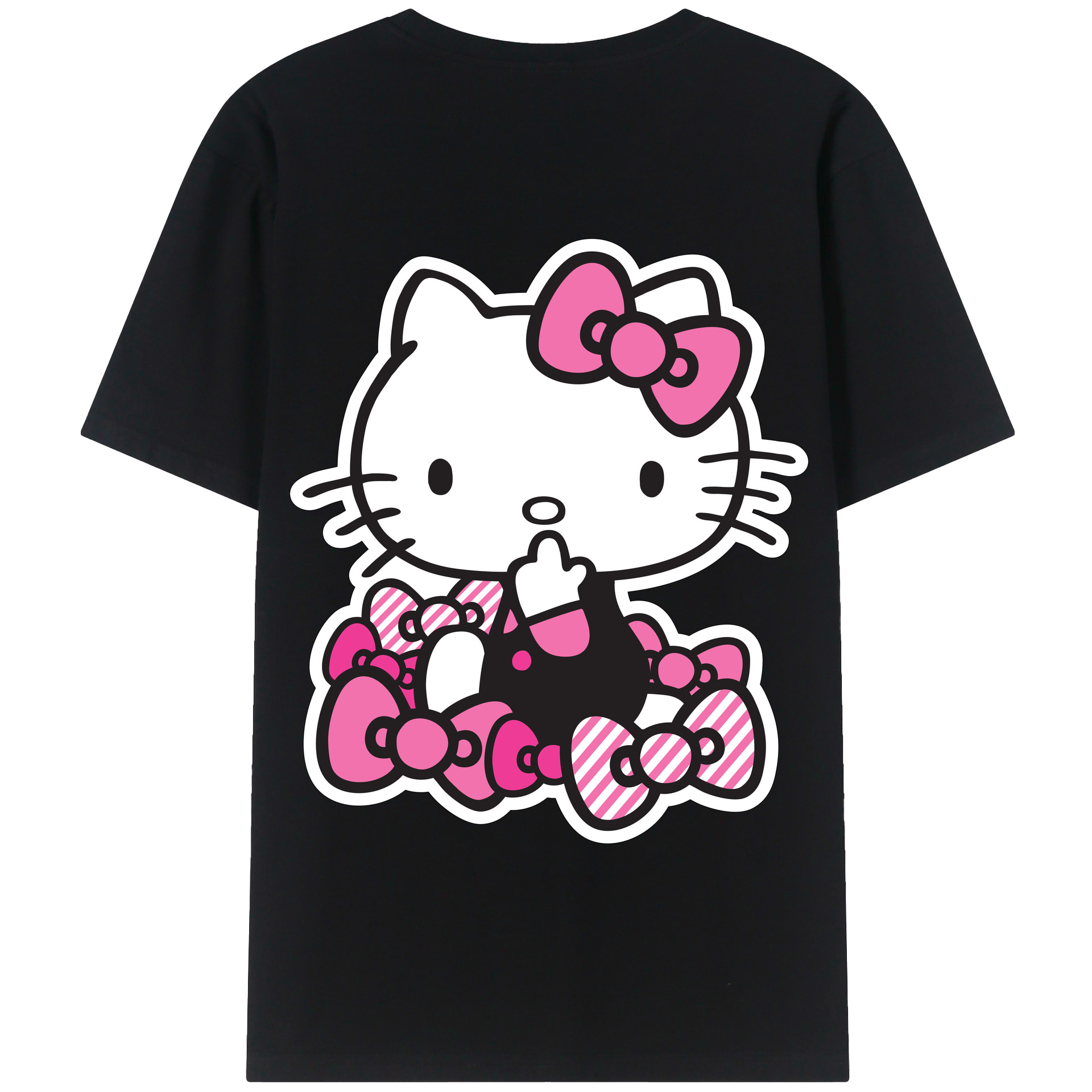 （画像用） Hello Kitty ハローキティ 綿100％半袖Tシャツ（背面プリント）