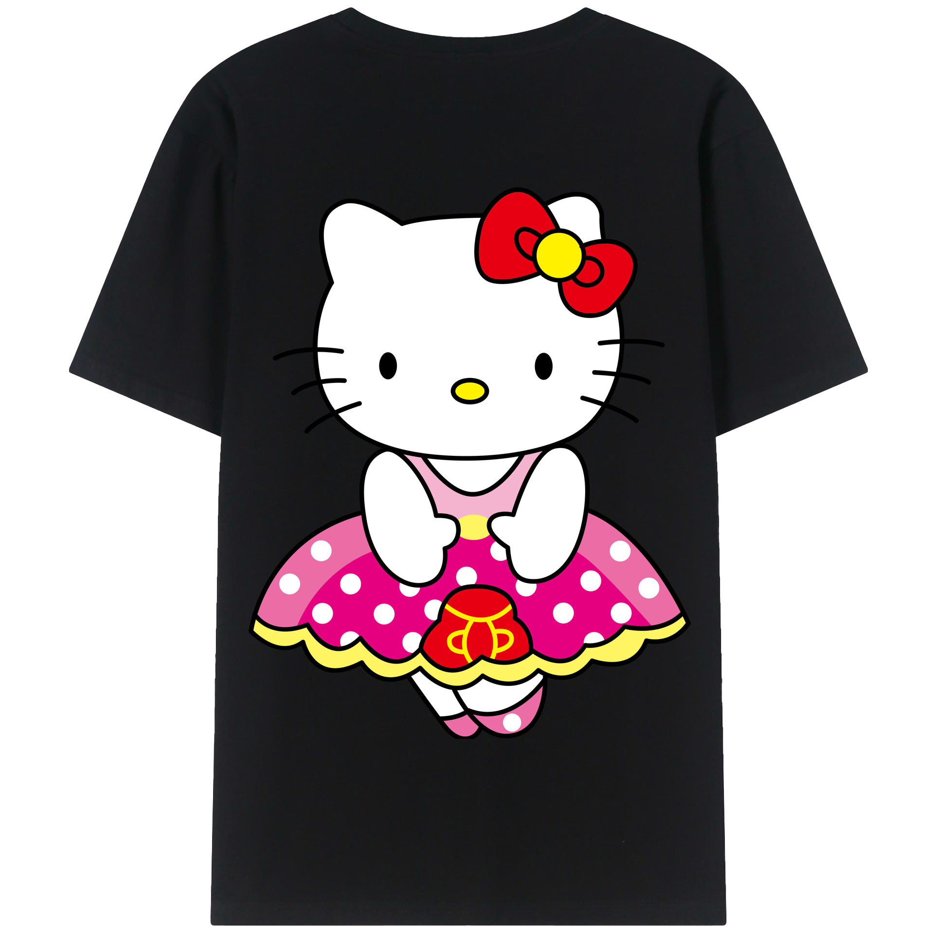 （画像用） Hello Kitty ハローキティ 綿100％半袖Tシャツ（背面プリント）
