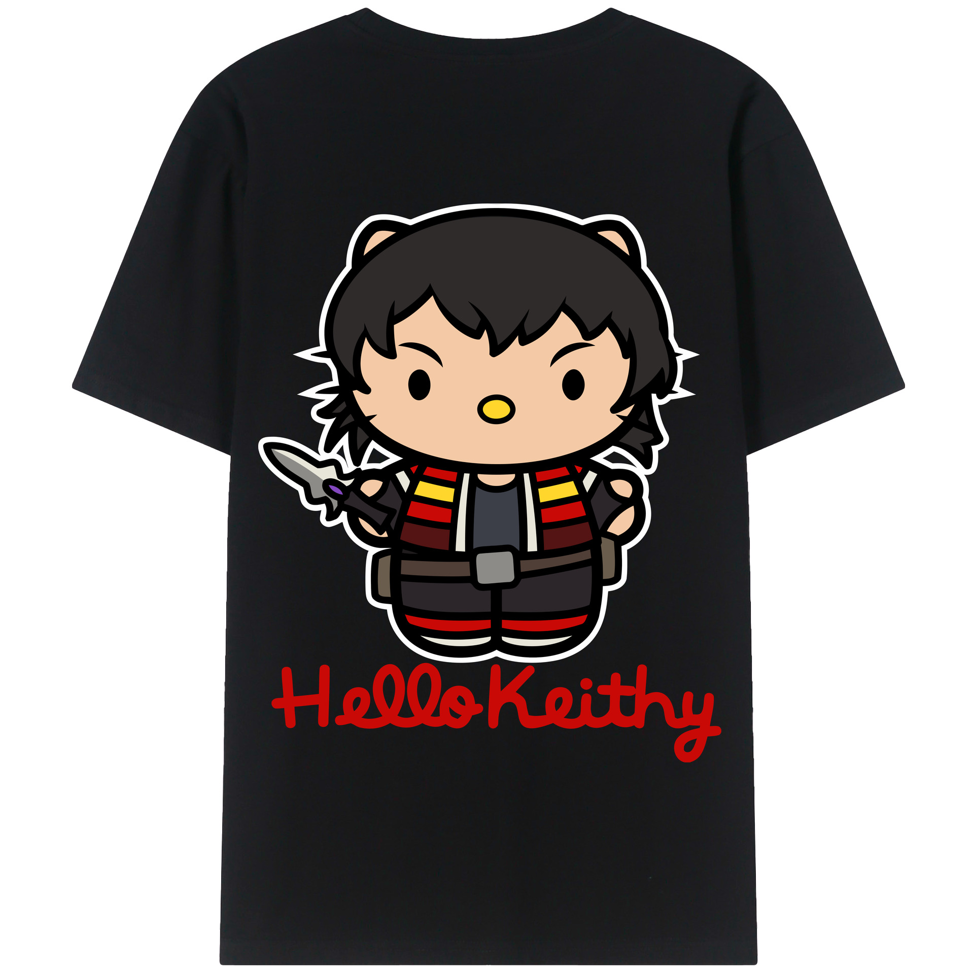 （画像用） Hello Kitty ハローキティ 綿100％半袖Tシャツ（背面プリント）
