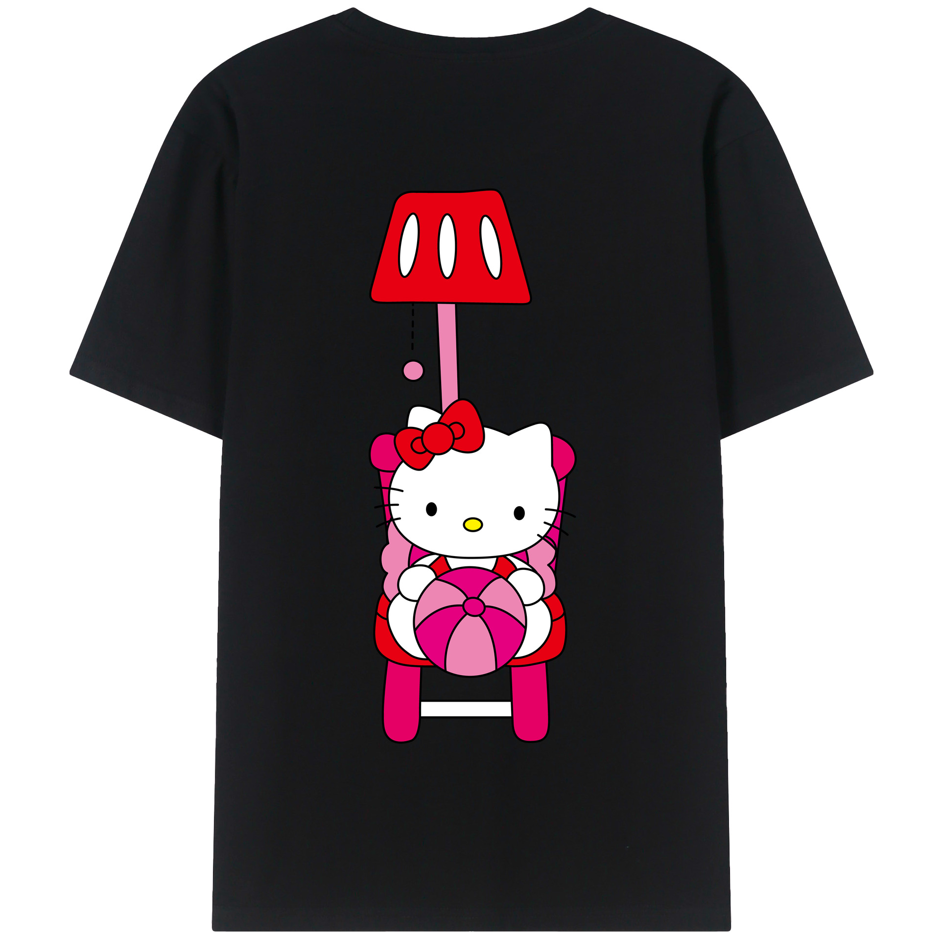 （画像用） Hello Kitty ハローキティ 綿100％半袖Tシャツ（背面プリント）