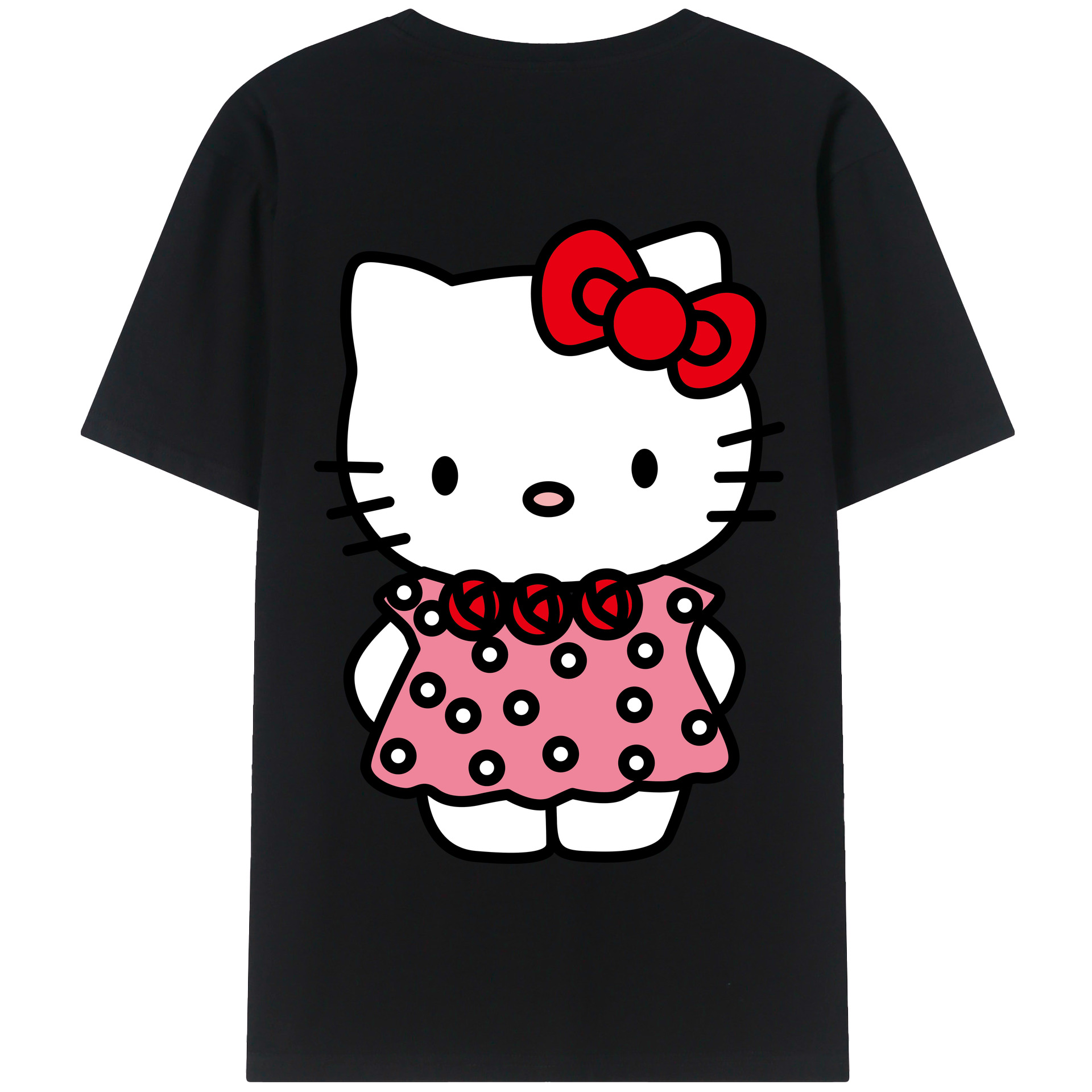 （画像用） Hello Kitty ハローキティ 綿100％半袖Tシャツ（背面プリント）