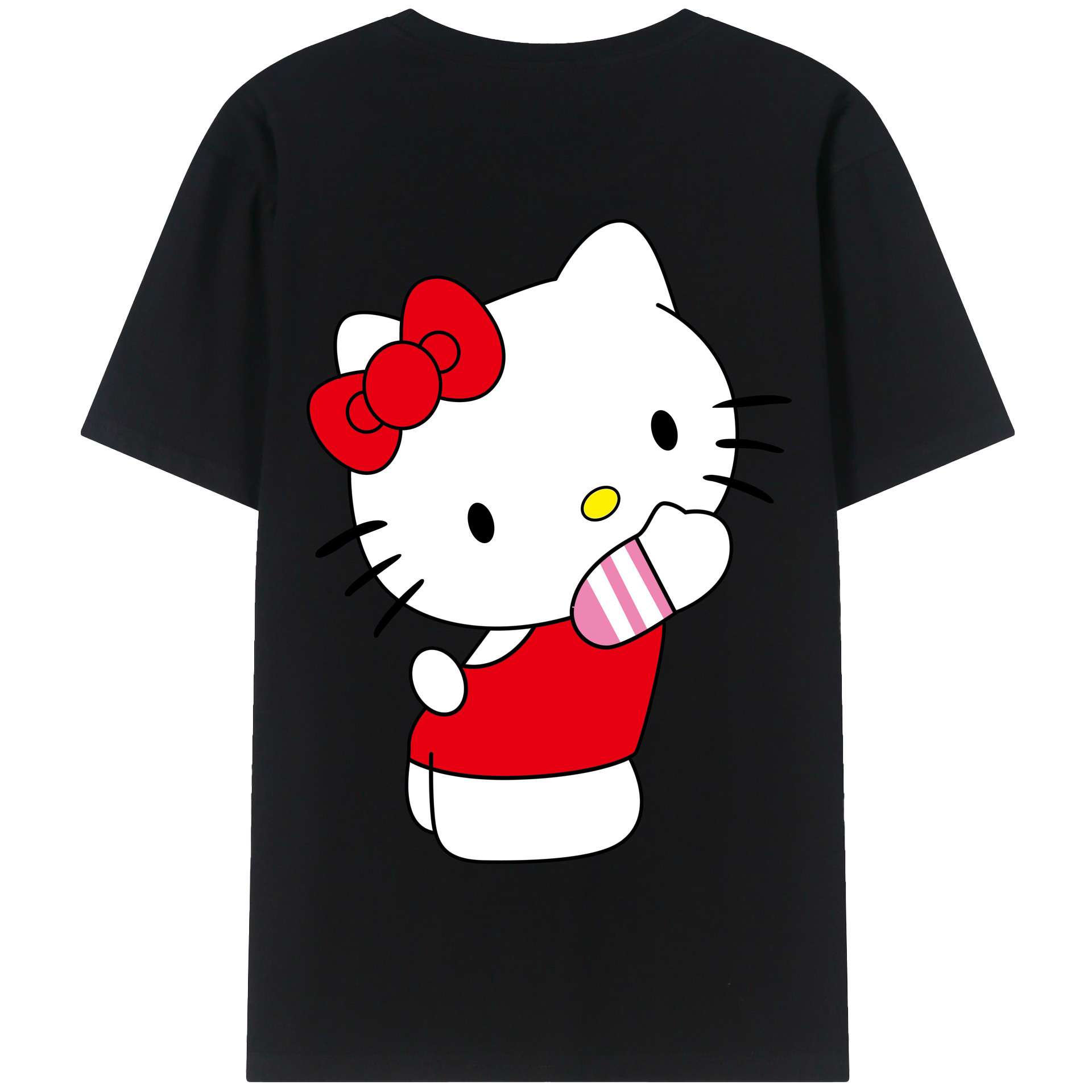 （画像用） Hello Kitty ハローキティ 綿100％半袖Tシャツ（背面プリント）