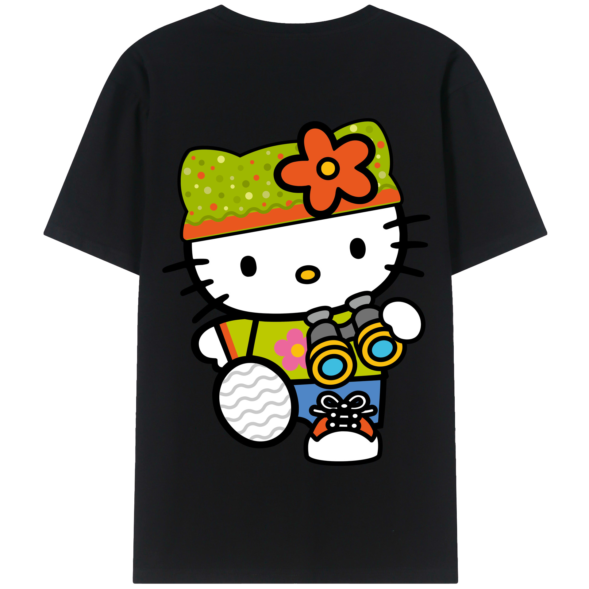 （画像用） Hello Kitty ハローキティ 綿100％半袖Tシャツ（背面プリント）