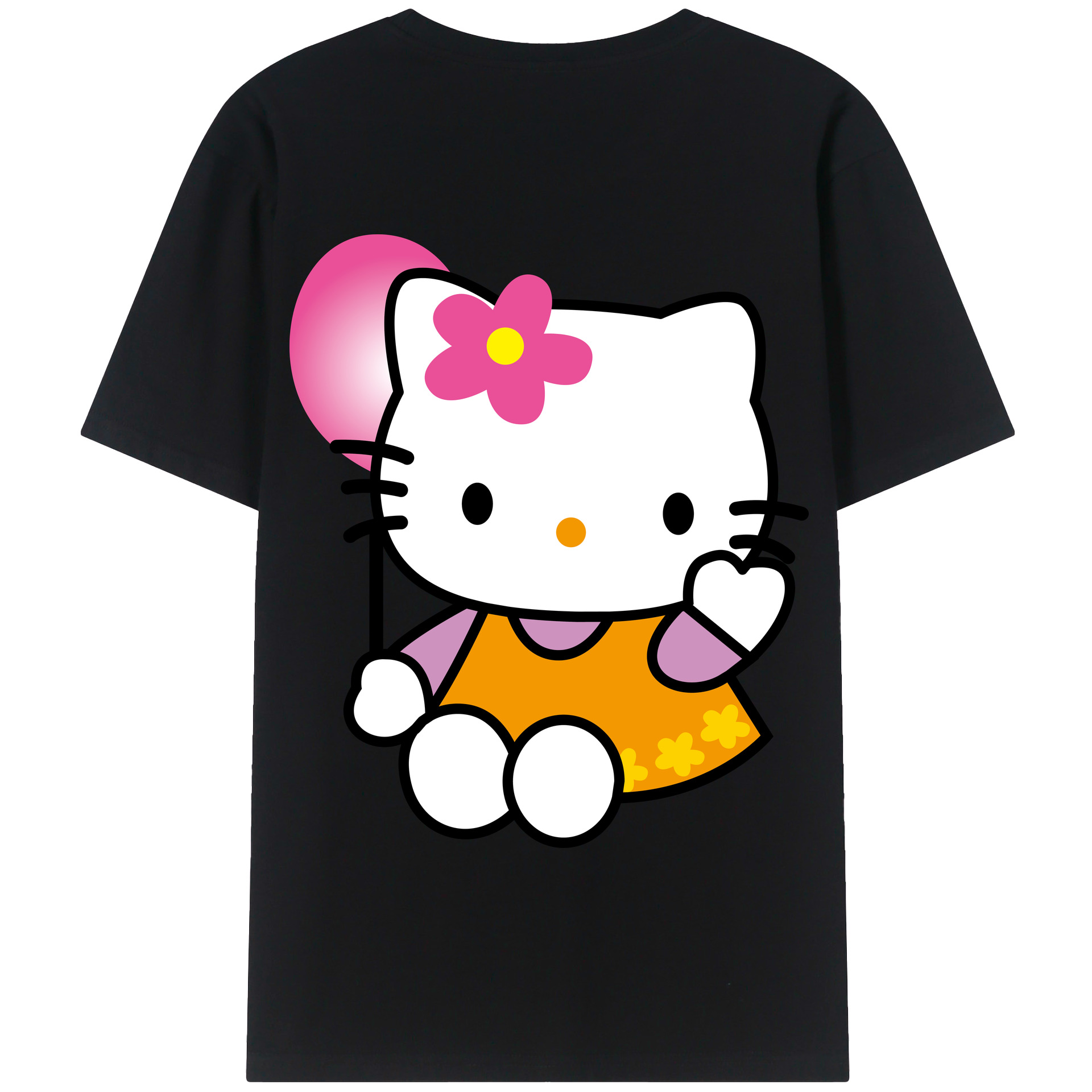 （画像用） Hello Kitty ハローキティ 綿100％半袖Tシャツ（背面プリント）