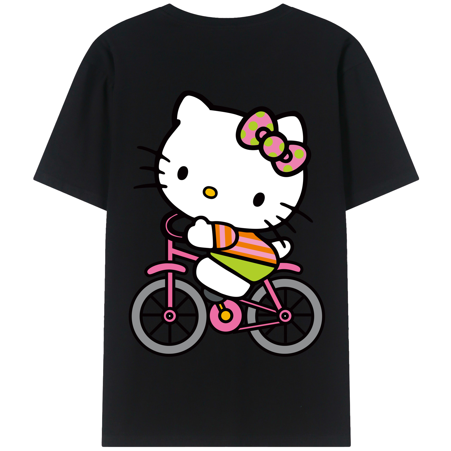 （画像用） Hello Kitty ハローキティ 綿100％半袖Tシャツ（背面プリント）