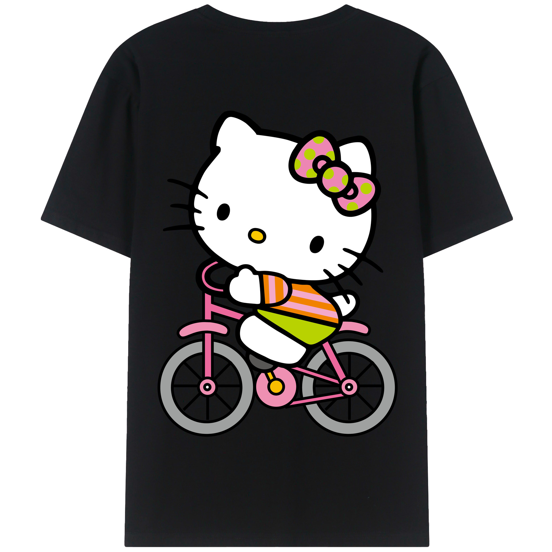 （画像用） Hello Kitty ハローキティ 綿100％半袖Tシャツ（背面プリント）