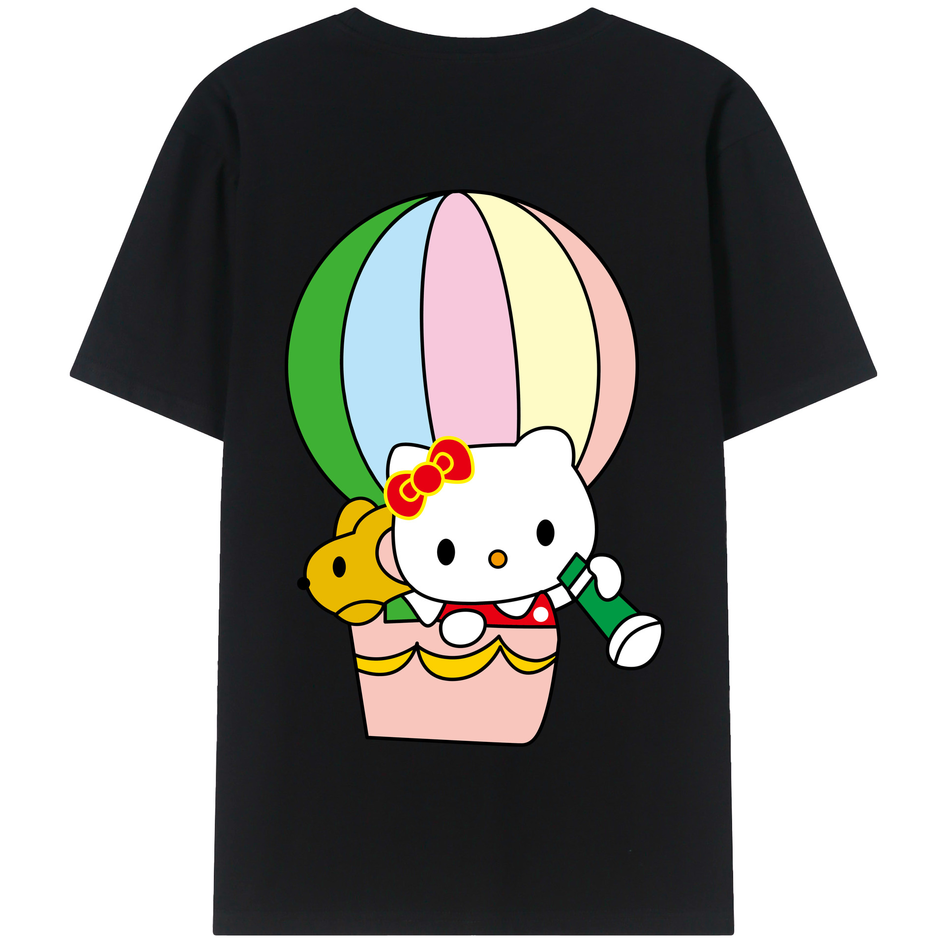 （画像用） Hello Kitty ハローキティ 綿100％半袖Tシャツ（背面プリント）