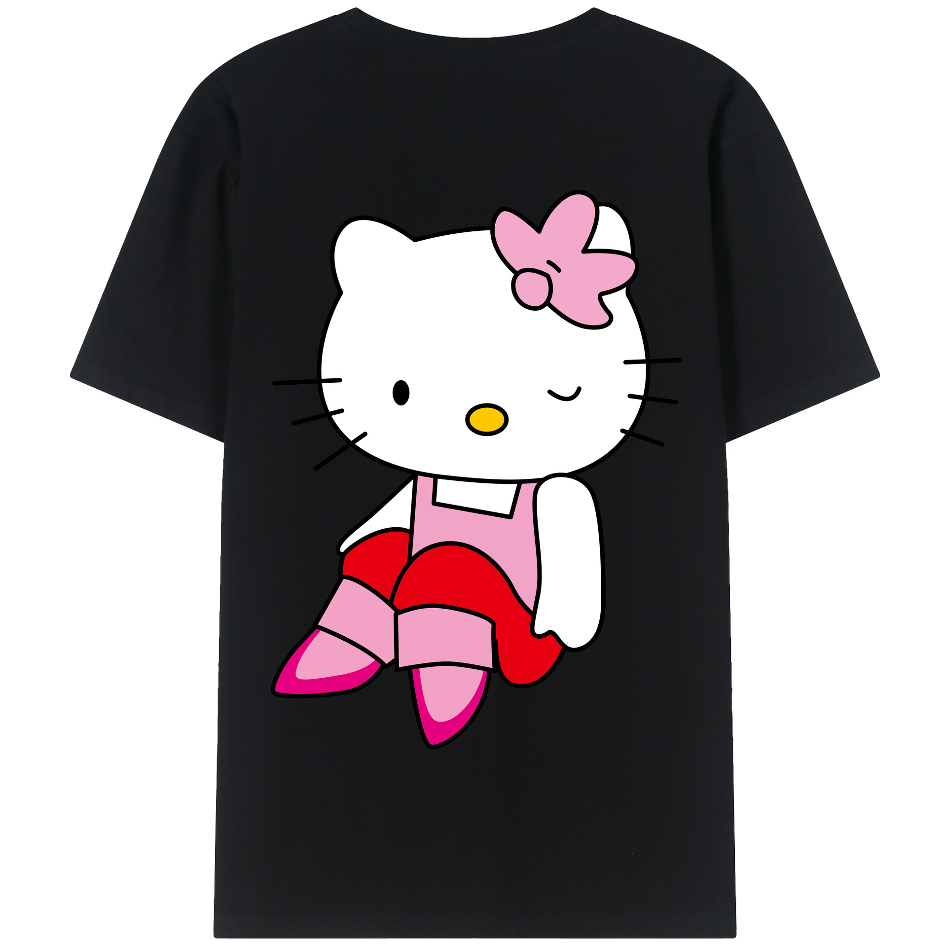 （画像用） Hello Kitty ハローキティ 綿100％半袖Tシャツ（背面プリント）