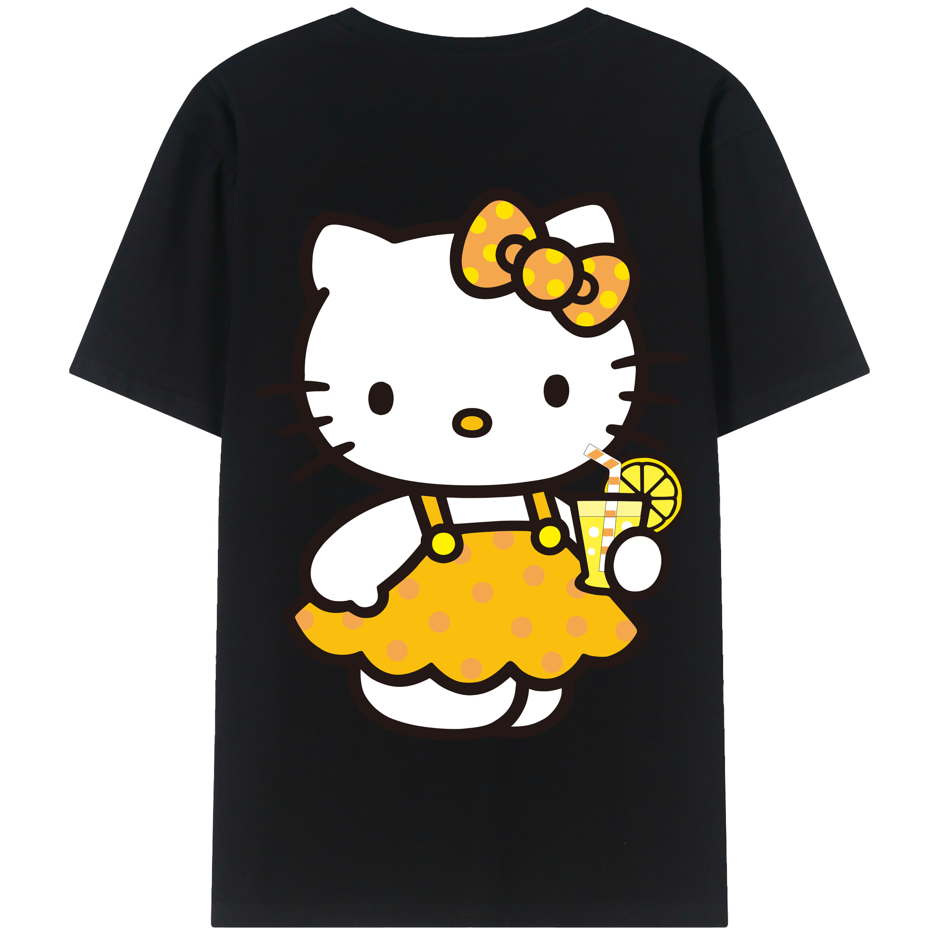 （画像用） Hello Kitty ハローキティ 綿100％半袖Tシャツ（背面プリント）