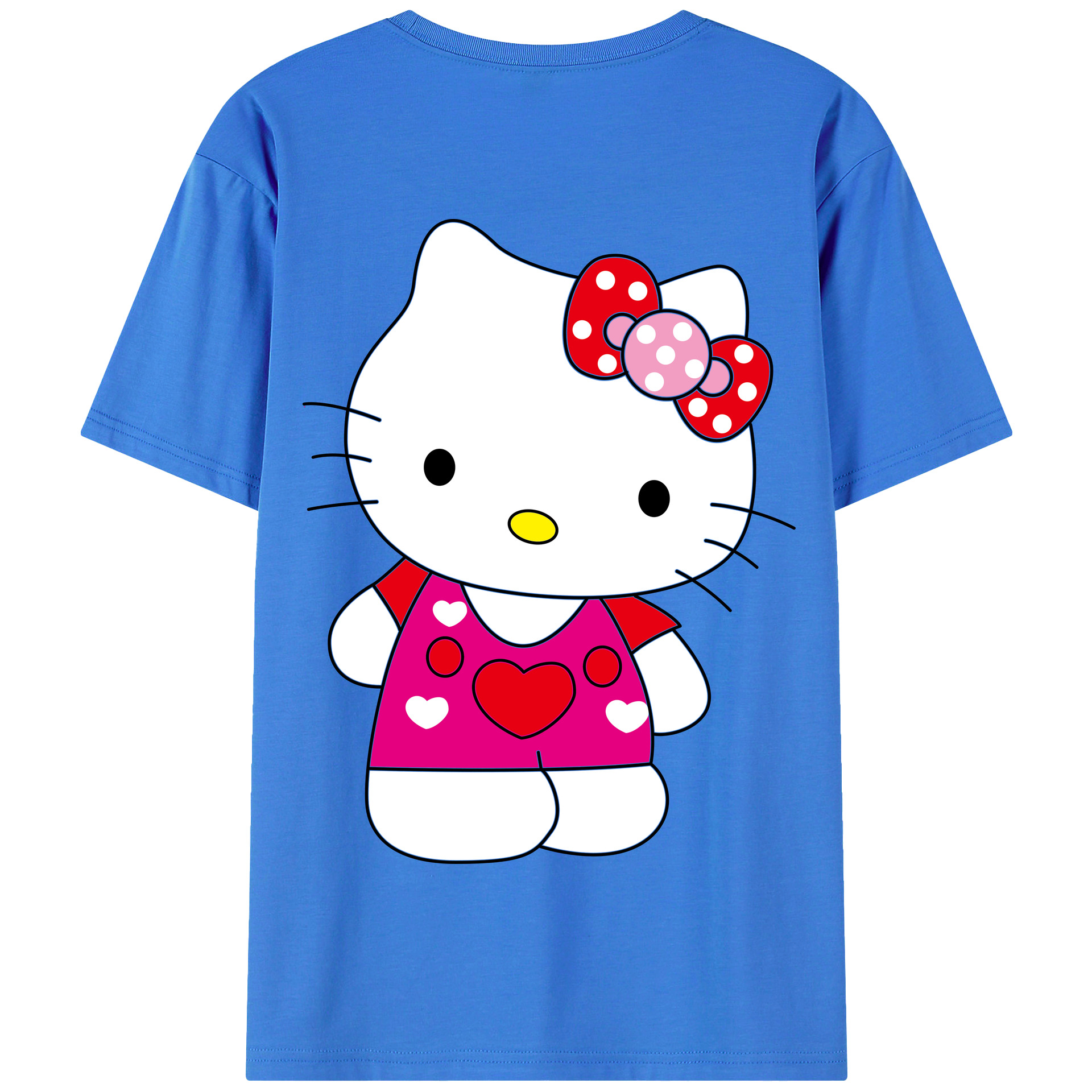 （画像用） Hello Kitty ハローキティ 綿100％半袖Tシャツ（背面プリント）